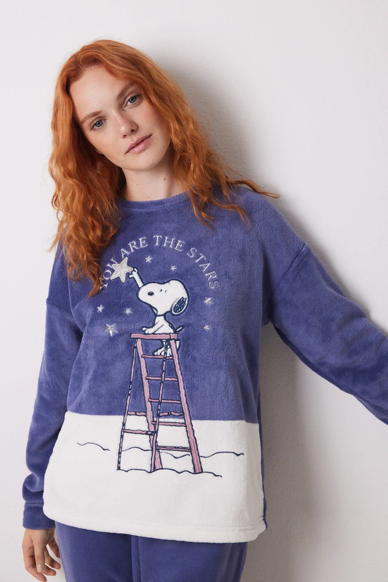 Long fleece Snoopy pyjamas - Image 4