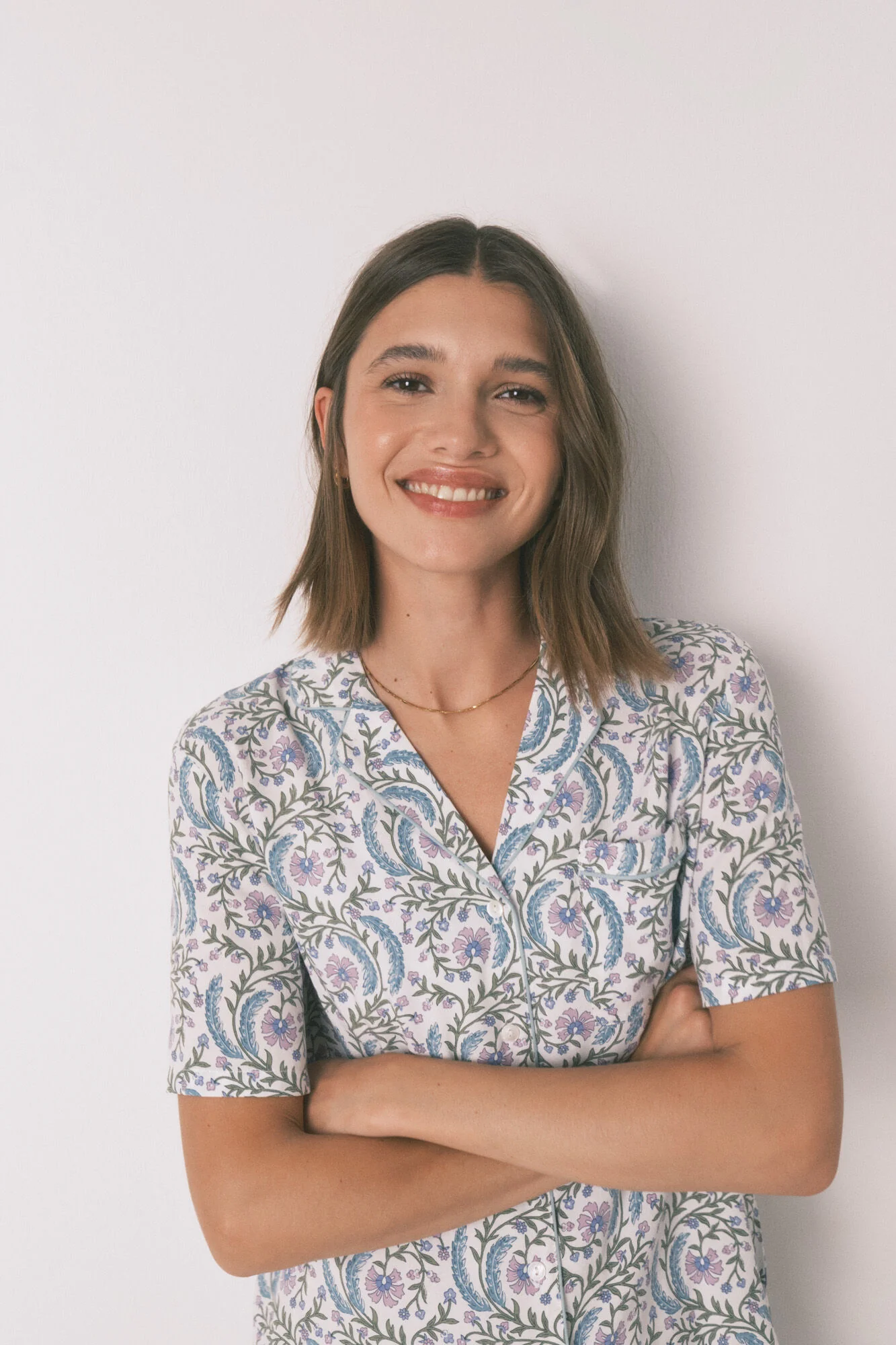 Long green floral classic pyjamas - Image 3