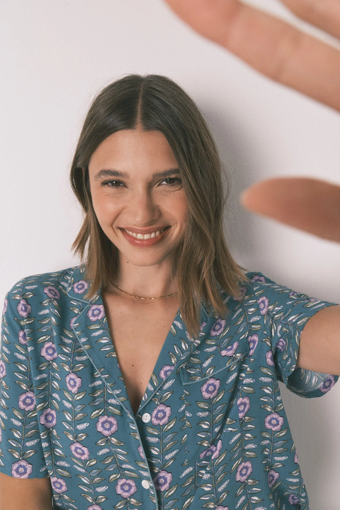 Long green floral classic pyjamas - Image 3