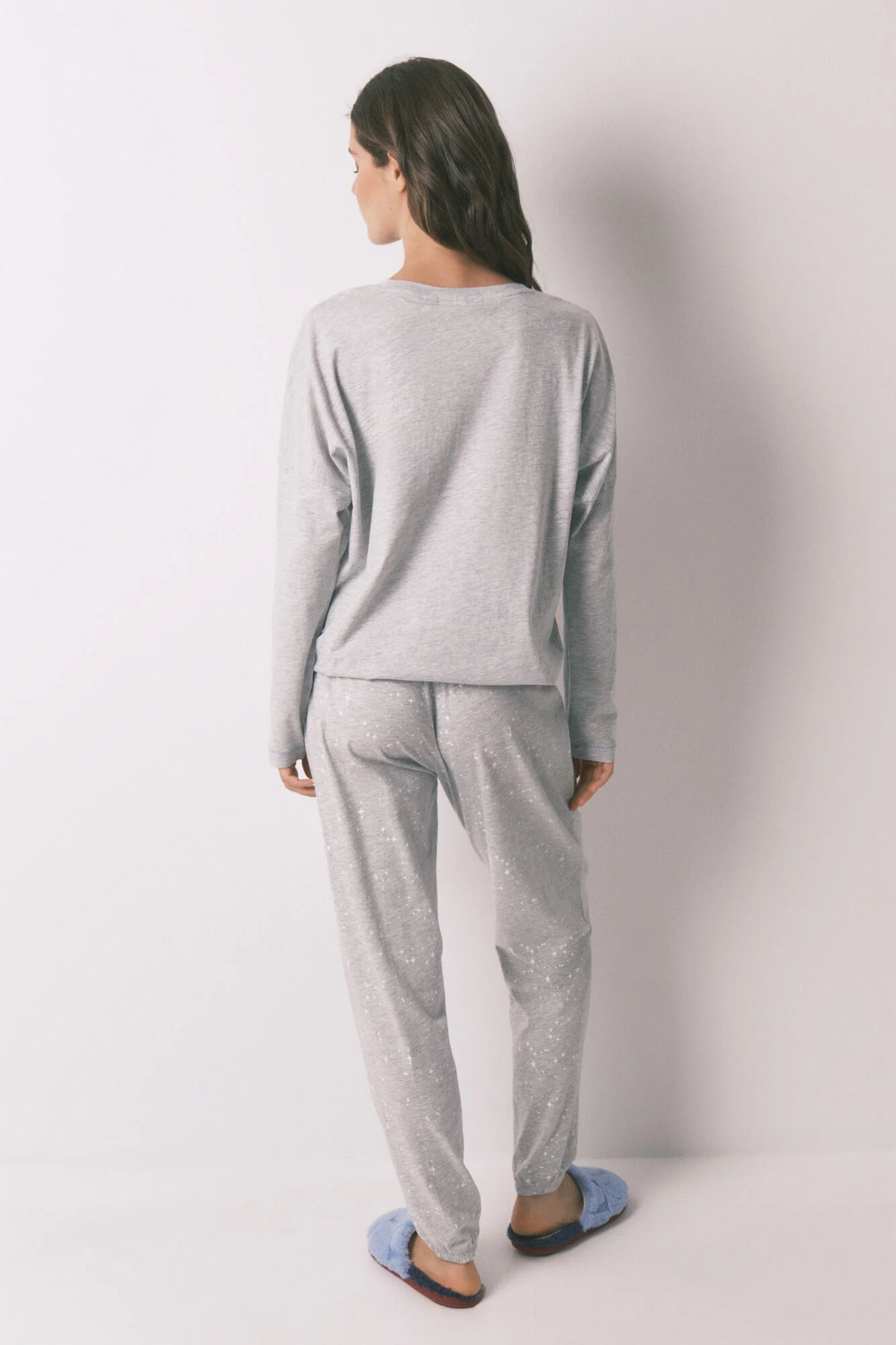 Long grey Hedwig cotton pyjamas - Image 4