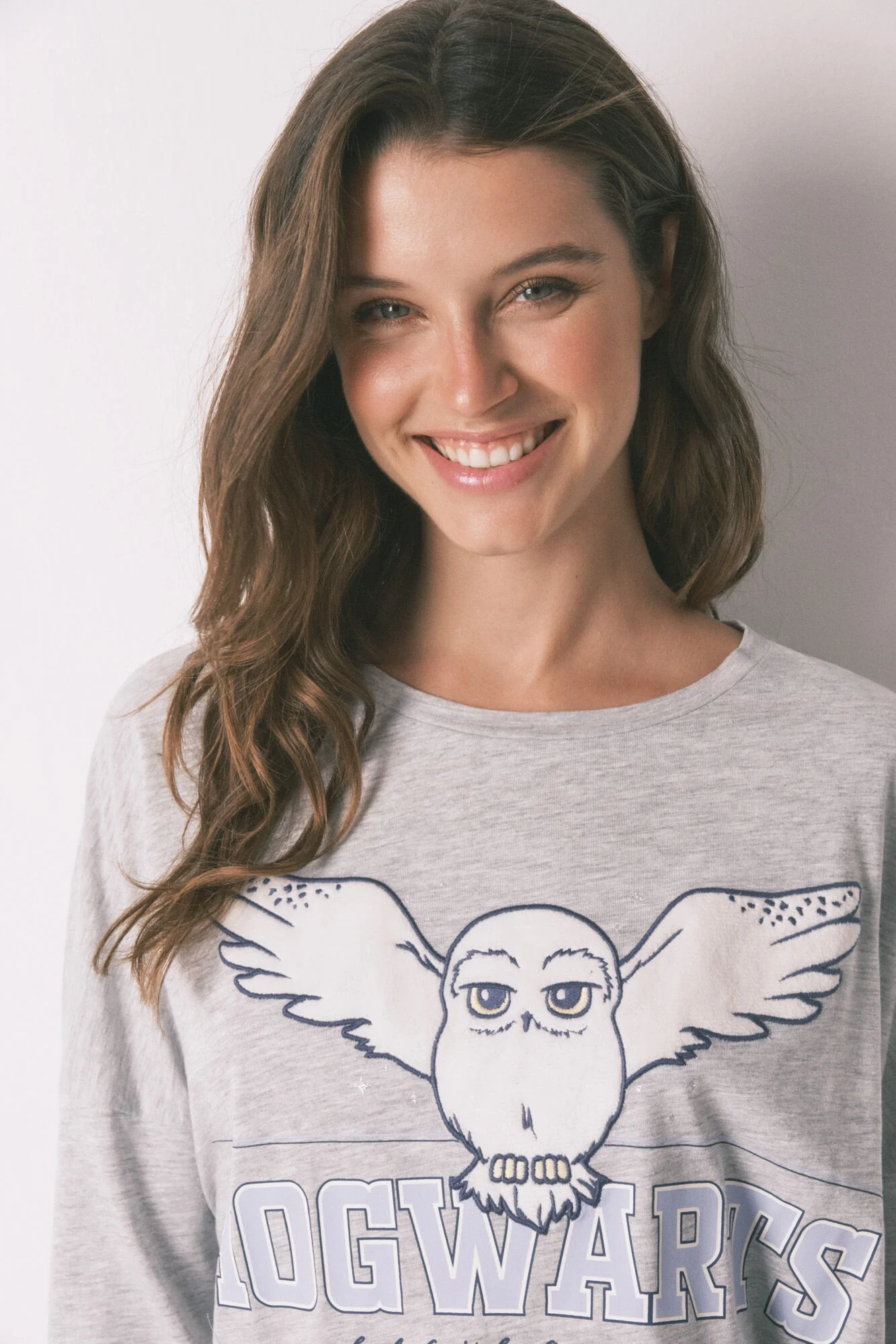 Long grey Hedwig cotton pyjamas - Image 5