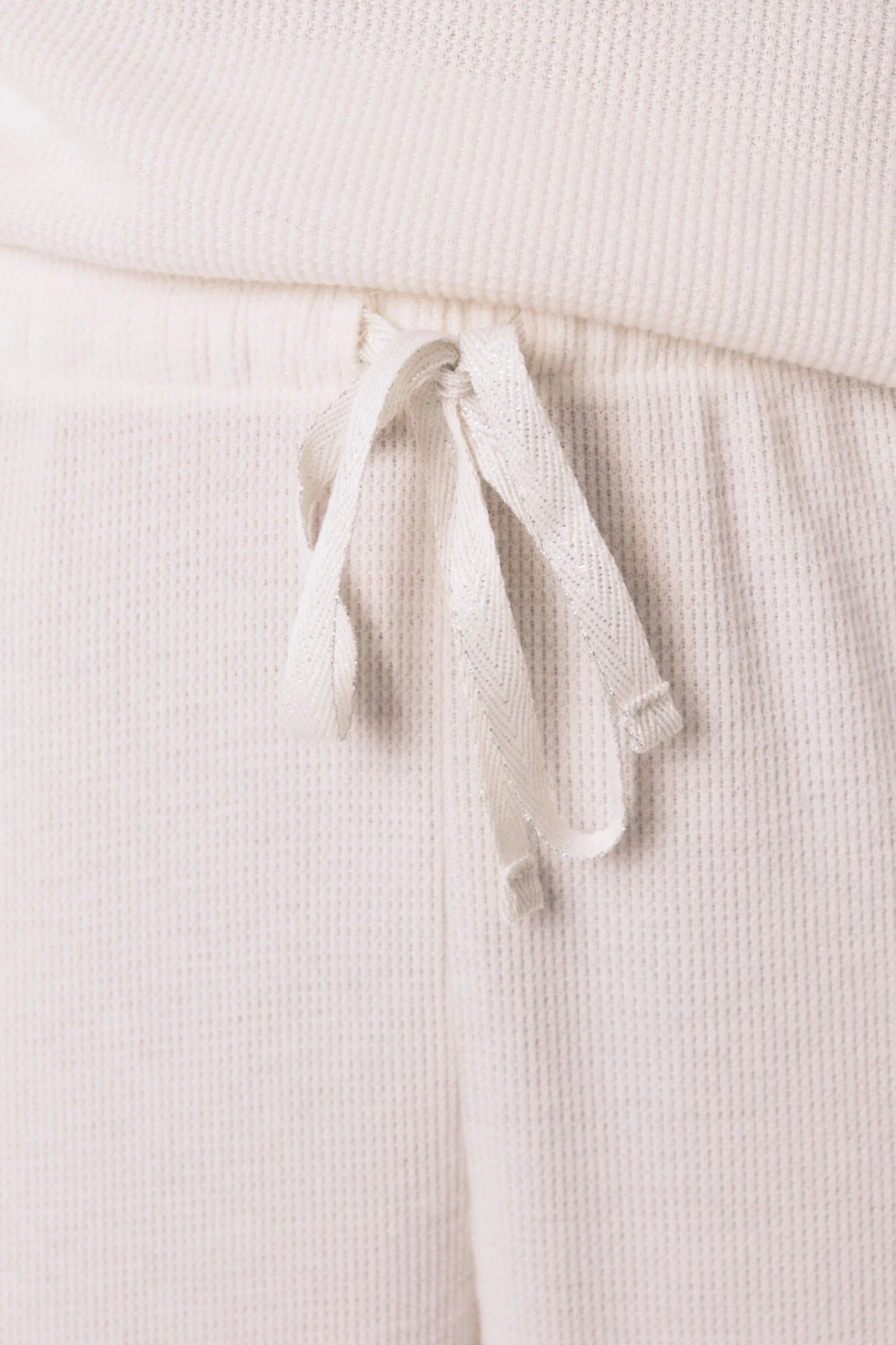 Long ivory waffle texture pajamas - Image 3