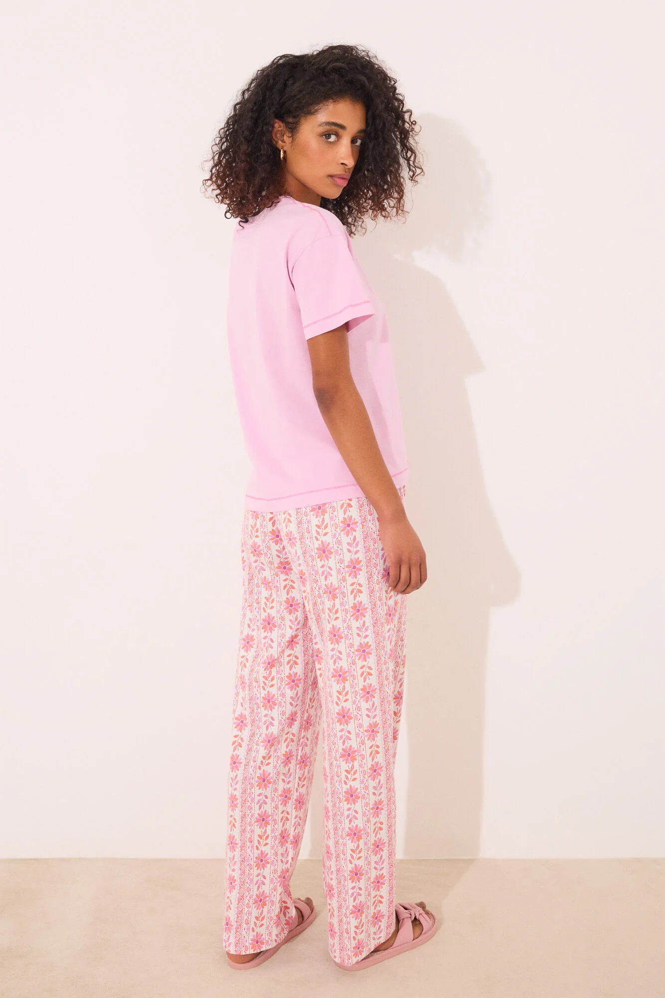Long lounge trouser 100% cotton flowers - Image 2