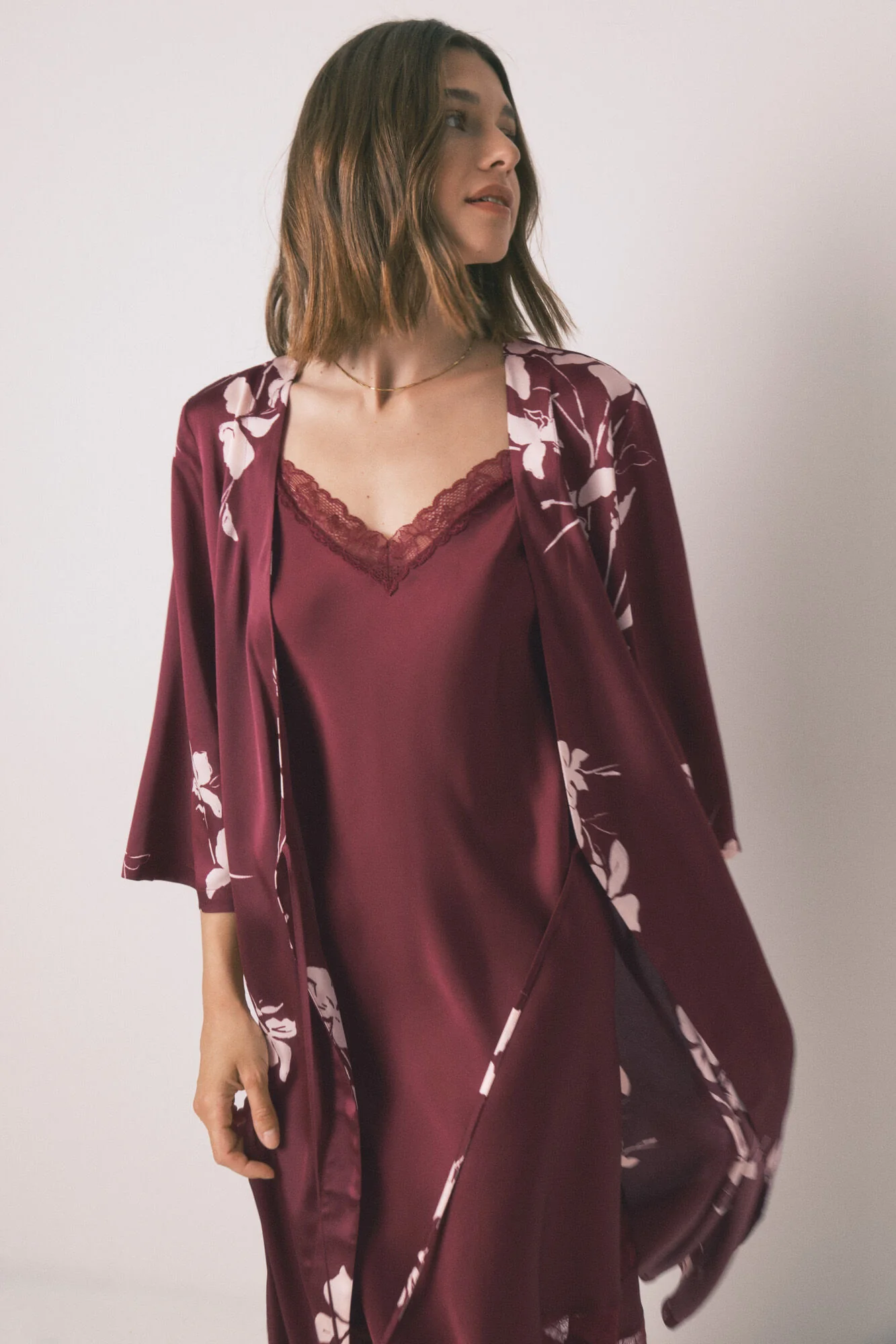 Long nightgown wine lace nightgown - Image 7