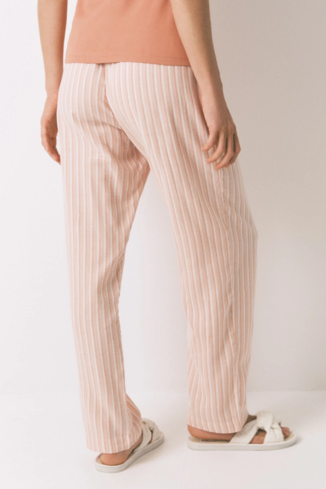 Long orange striped flannel trouser - Image 3