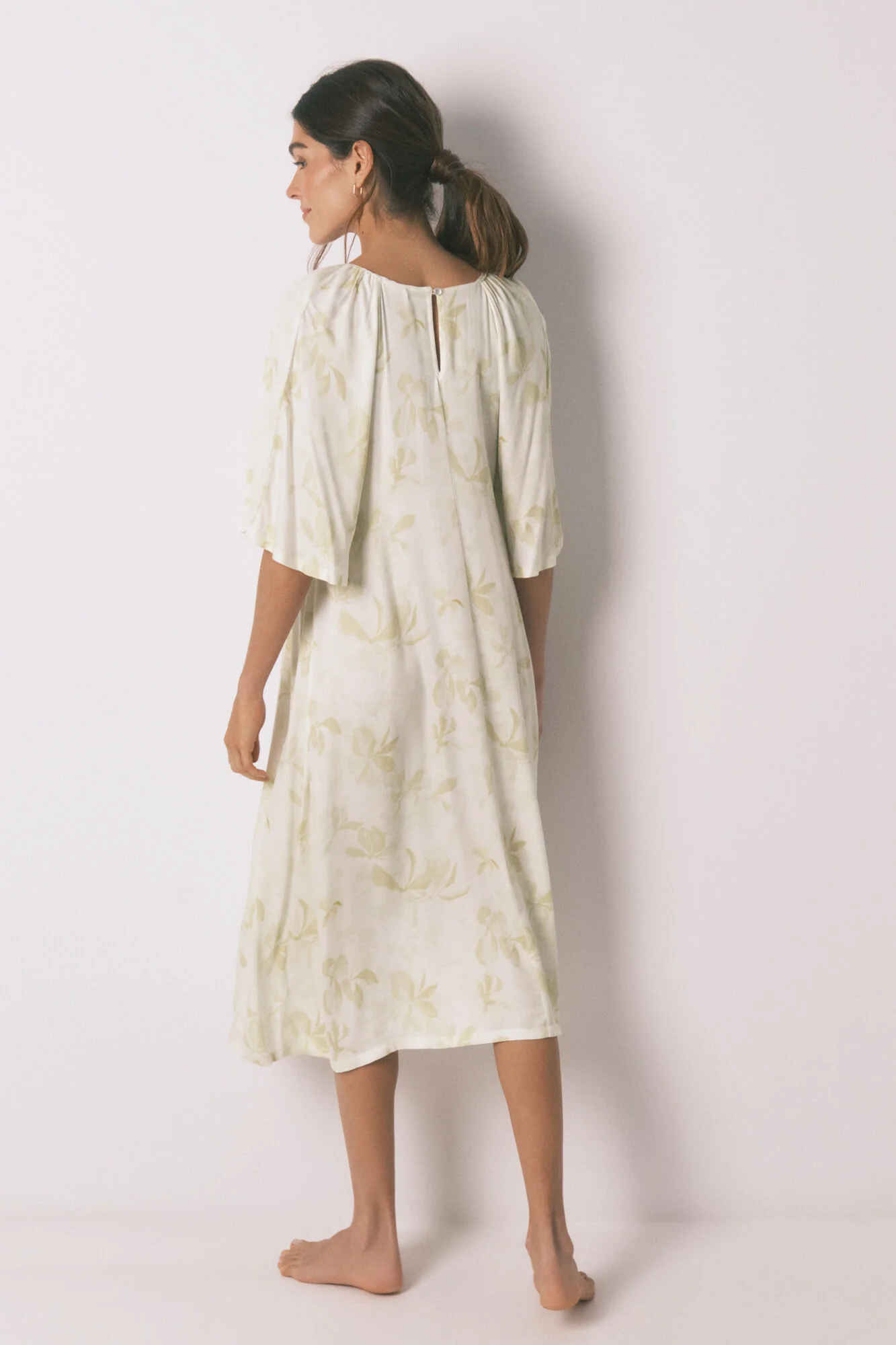 Long printed nightgown with wide sleeves - Image 2