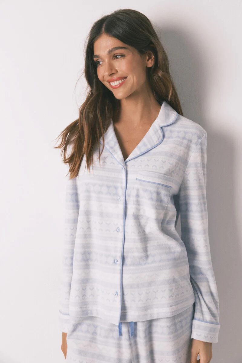 Long pyjamas fleece pyjamas with border - Image 5
