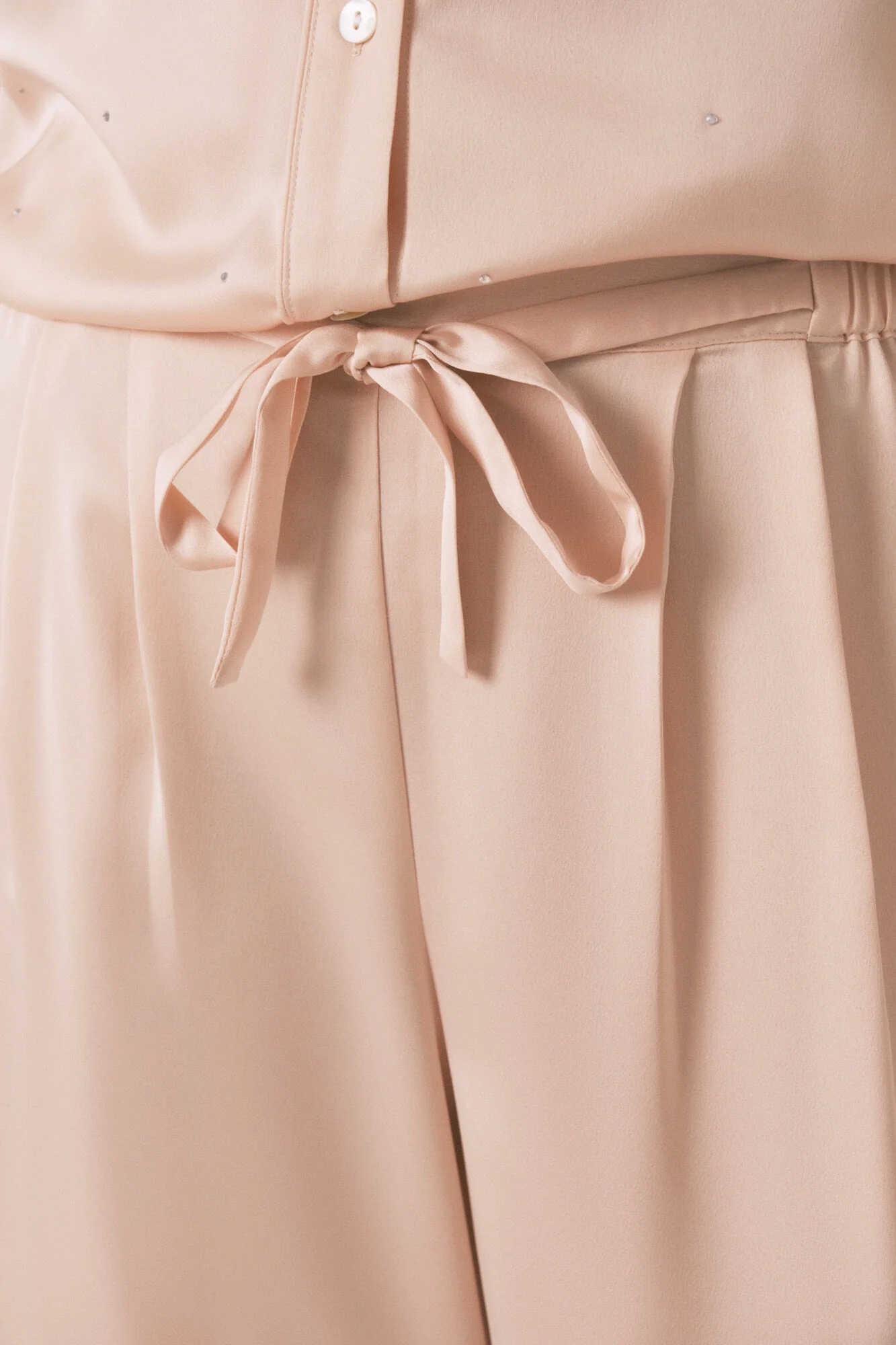 Long satin strass pajama in orange - Image 5