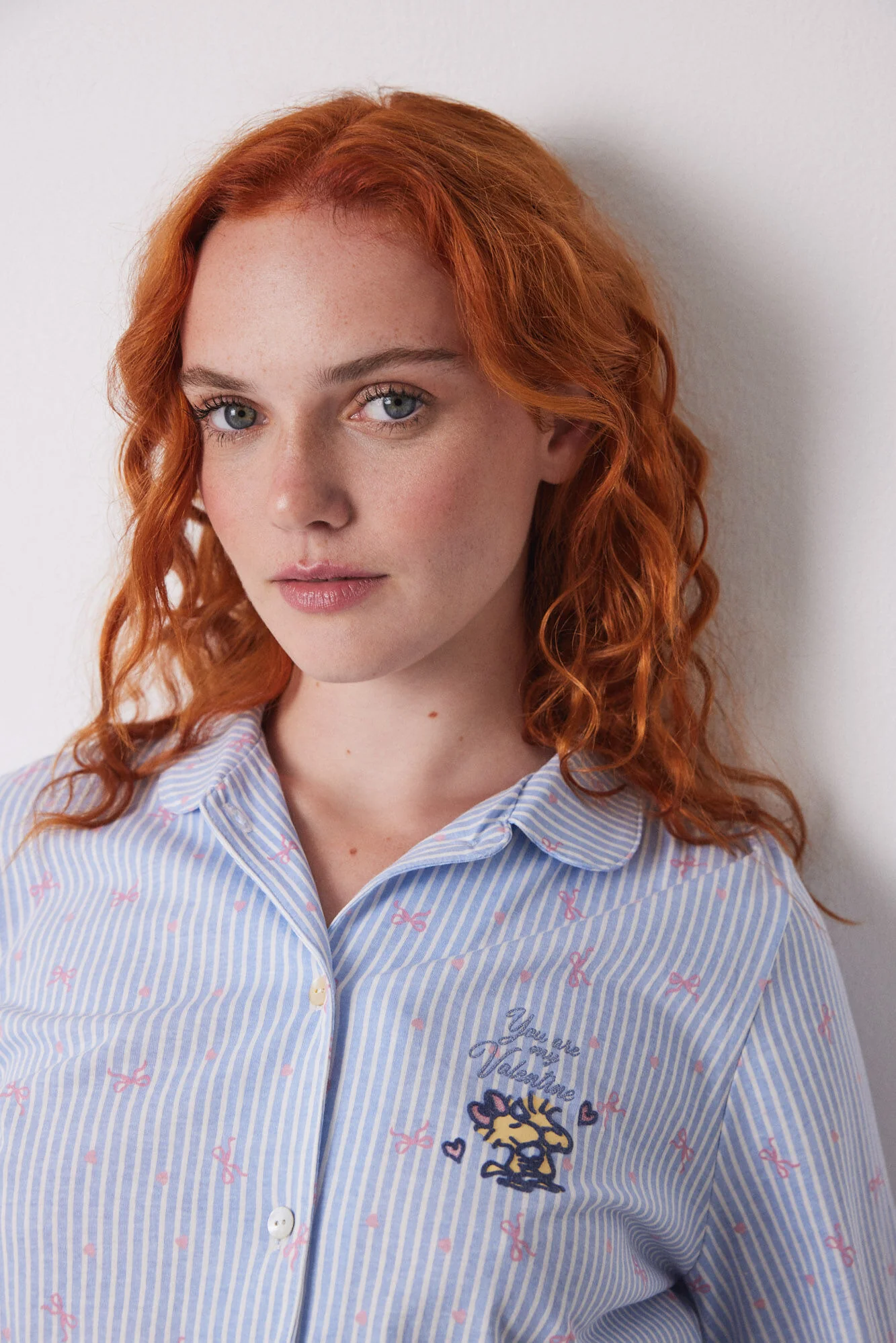 Long shirt pajamas 100% cotton blue striped - Image 4