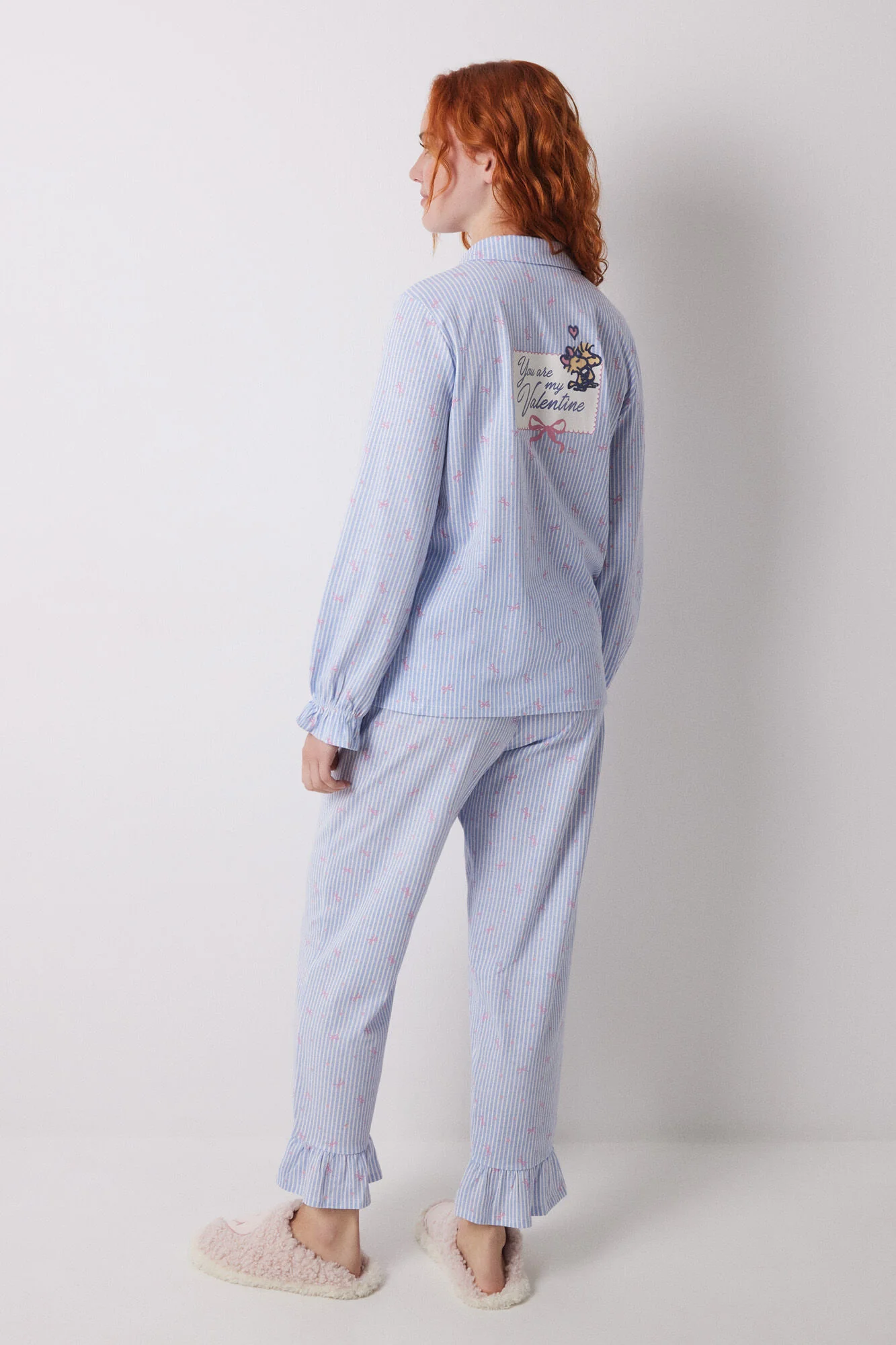 Long shirt pajamas 100% cotton blue striped - Image 6