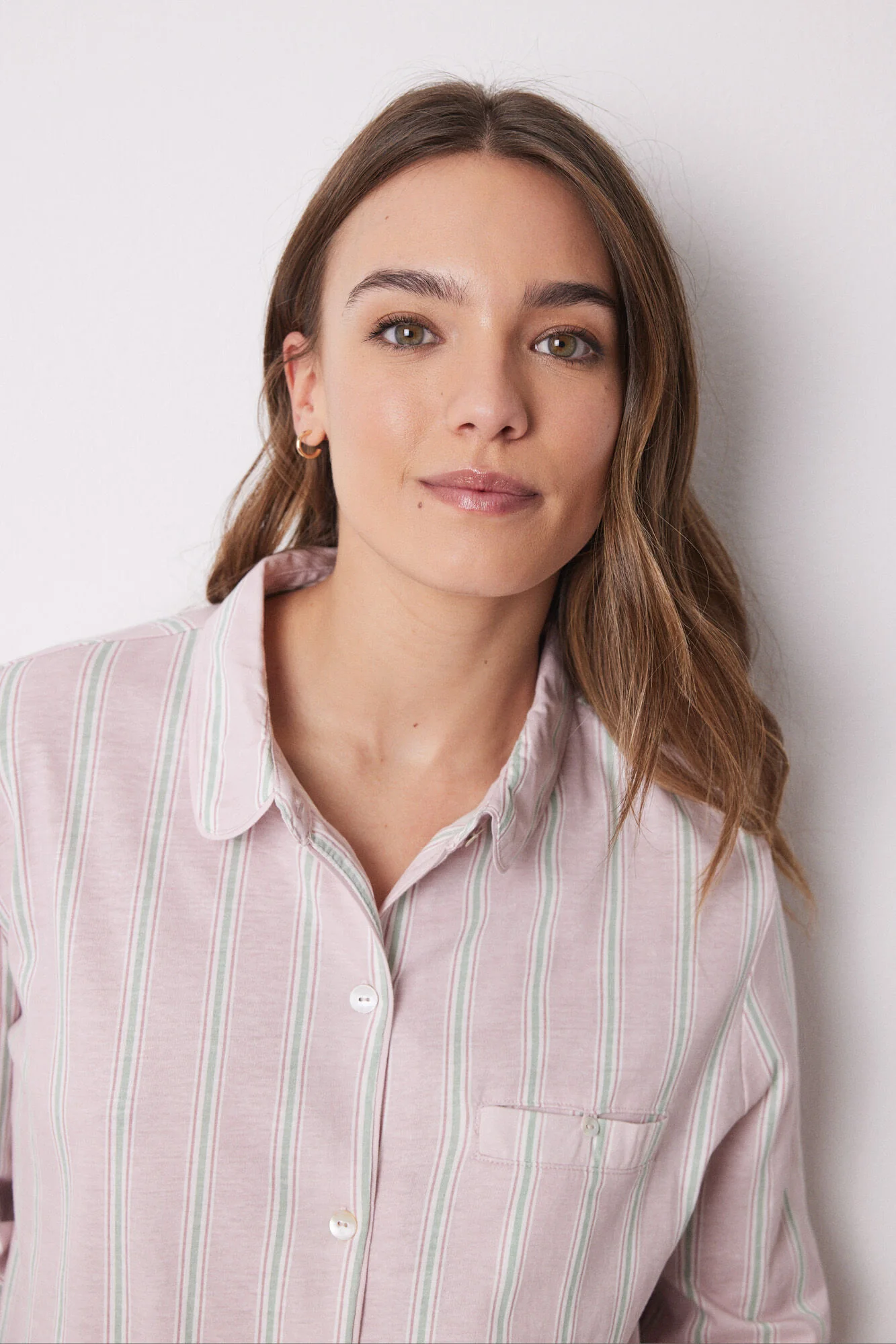 Long shirt pajamas 100% cotton striped - Image 3