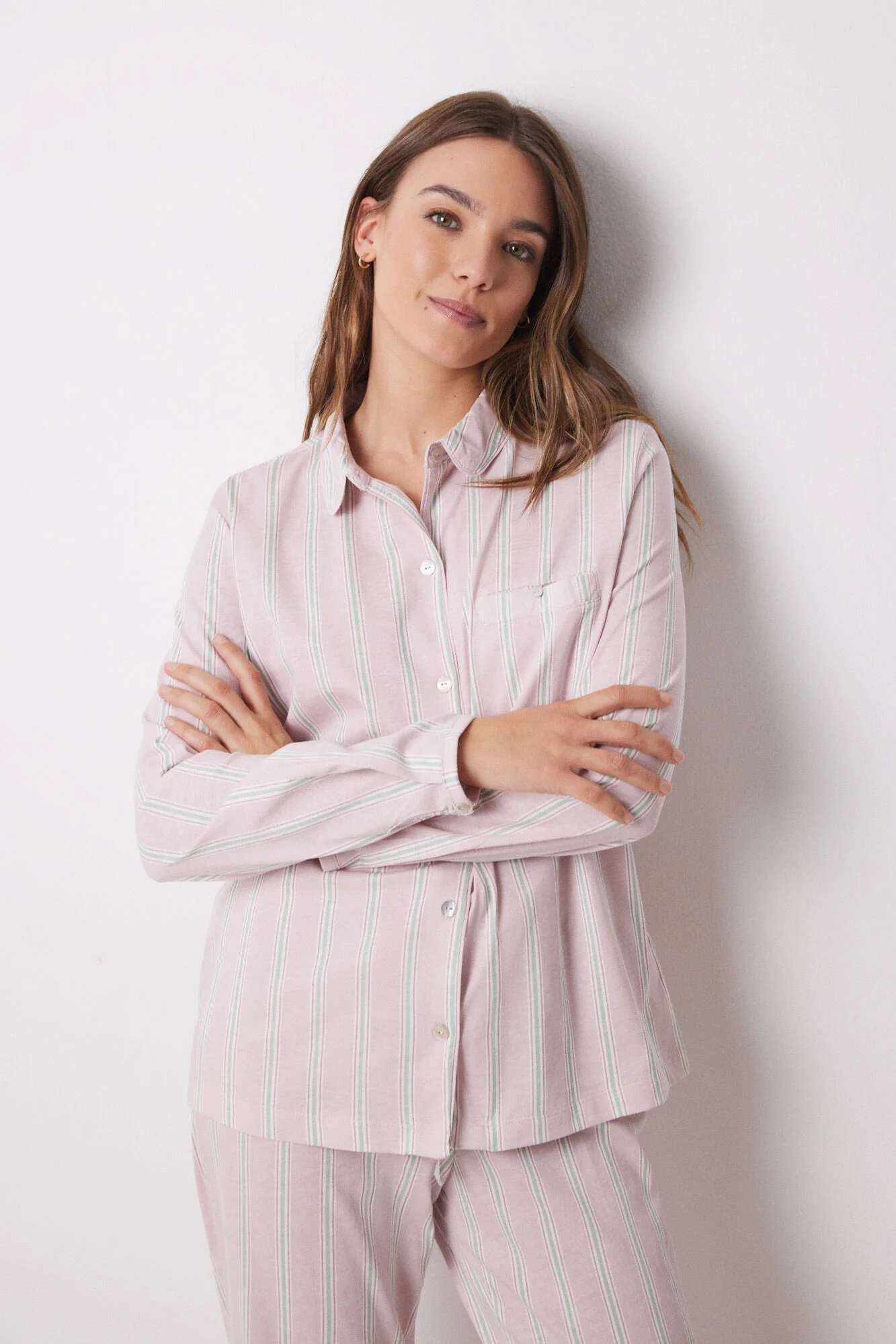 Long shirt pajamas 100% cotton striped - Image 6
