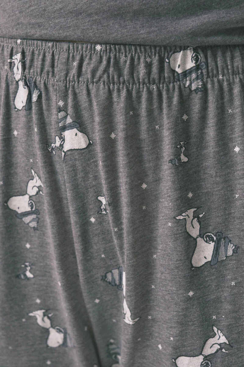 Long , short sleeve 100% cotton Snoopy long pyjamas - Image 3