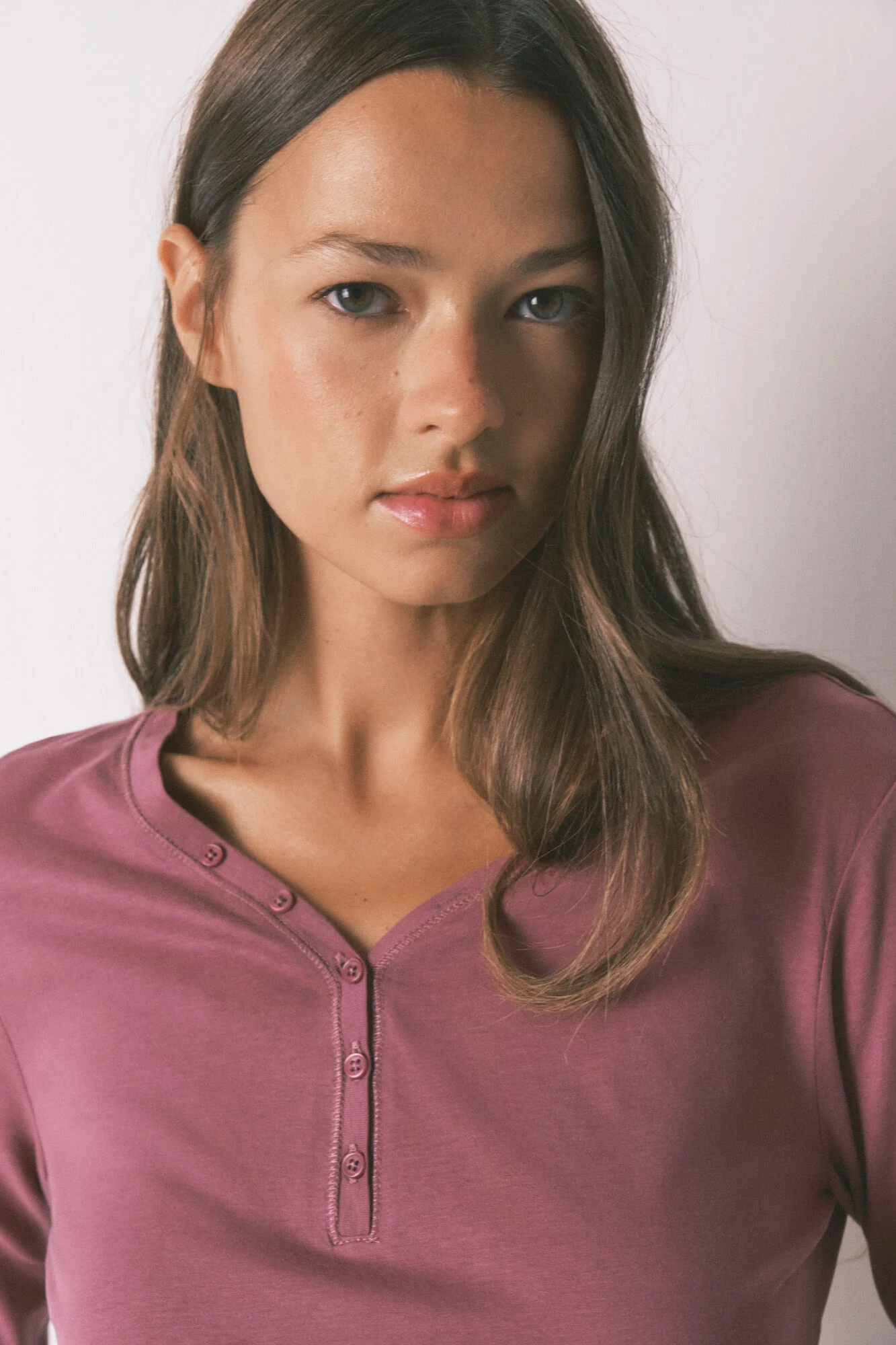 Long sleeve brushed cotton maroon T-shirt - Image 4