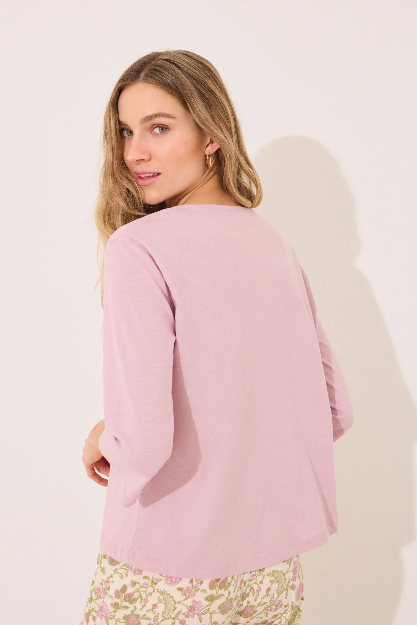 Long sleeve t T-shirt 100% cotton pink - Image 3