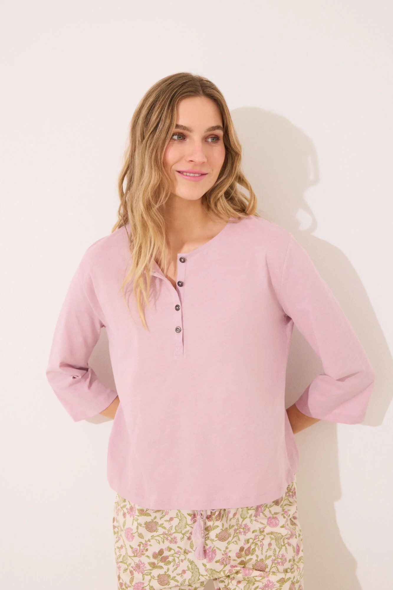 Long sleeve t T-shirt 100% cotton pink - Image 4