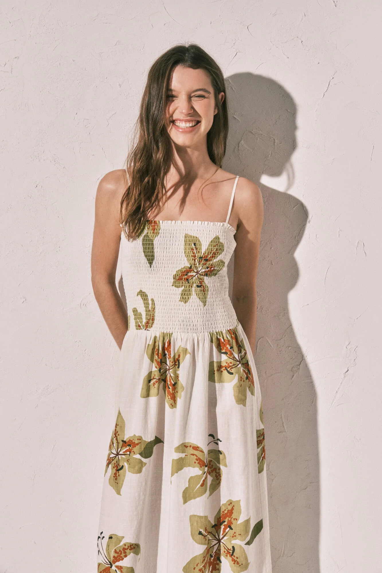 Long strap ruched neckline dress - Image 3
