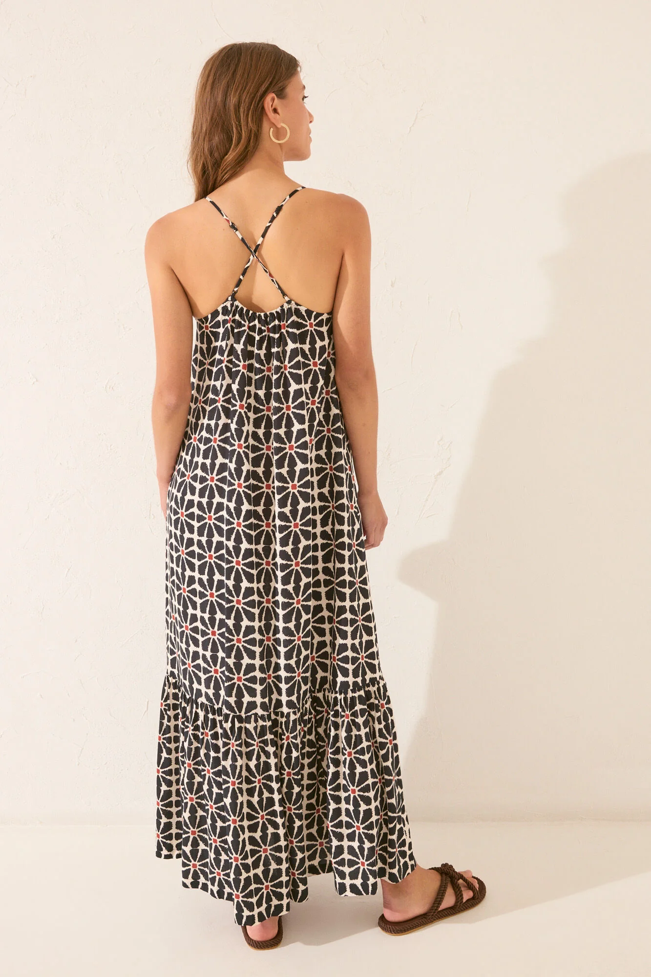 Long straps dress with floral print - Image 2