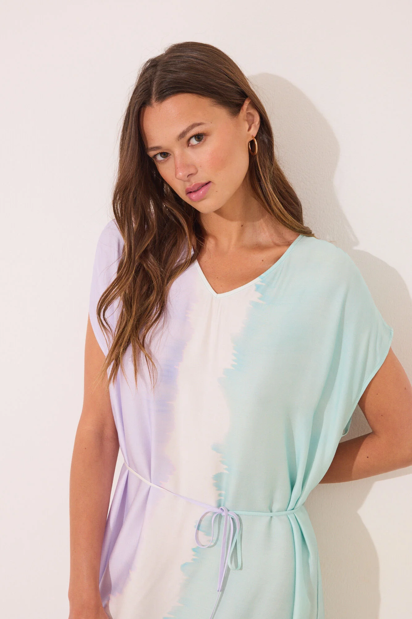 Long tie-dye viscose dress - Image 2