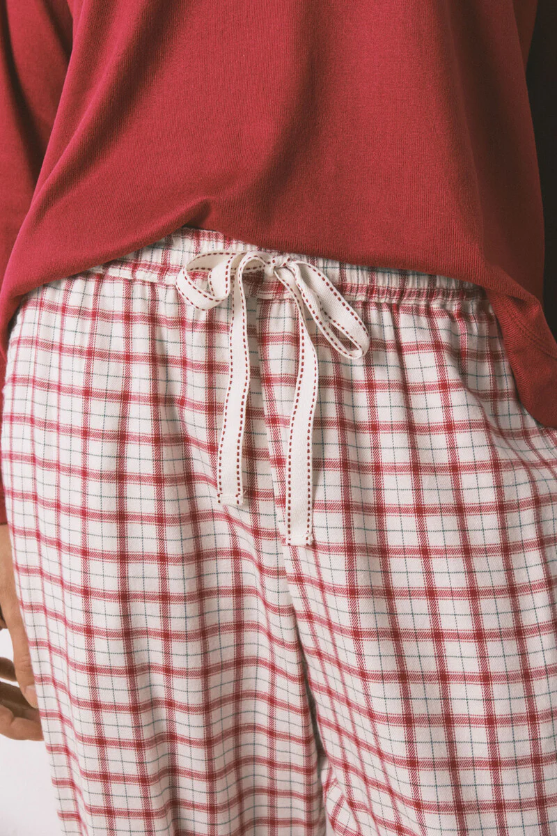 Long white plaid print trouser - Image 3
