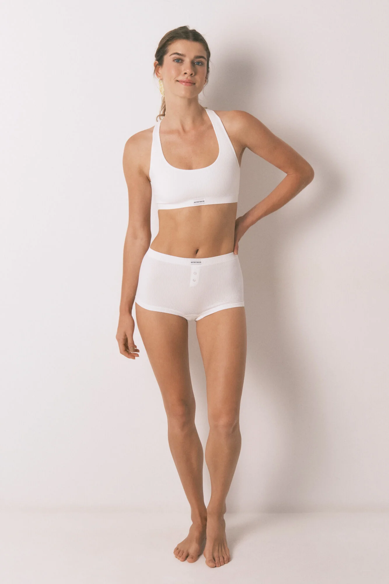 LOVELY ivory checkered seamless top - Image 2