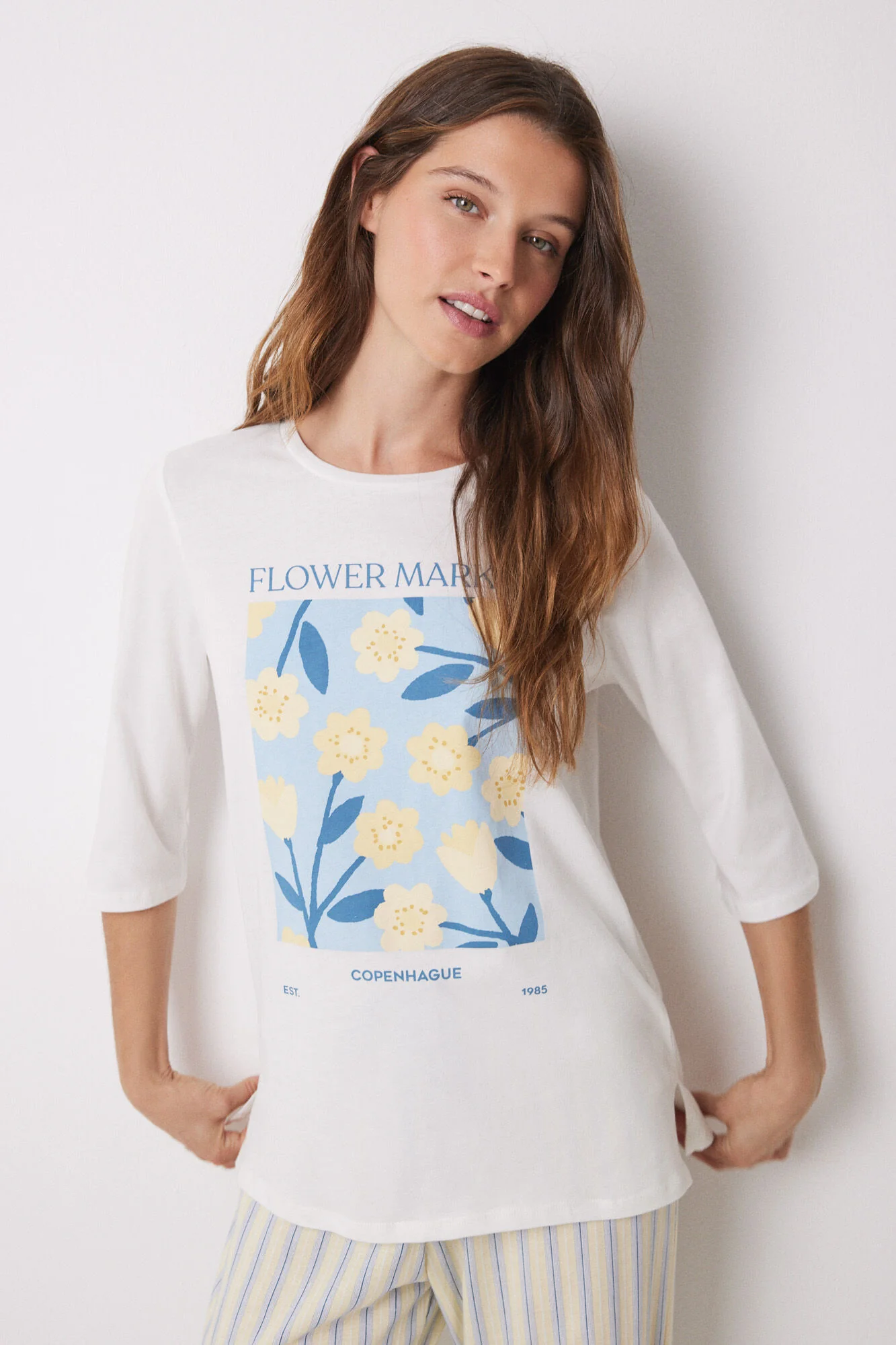 Flower print cotton pajamas - Image 5