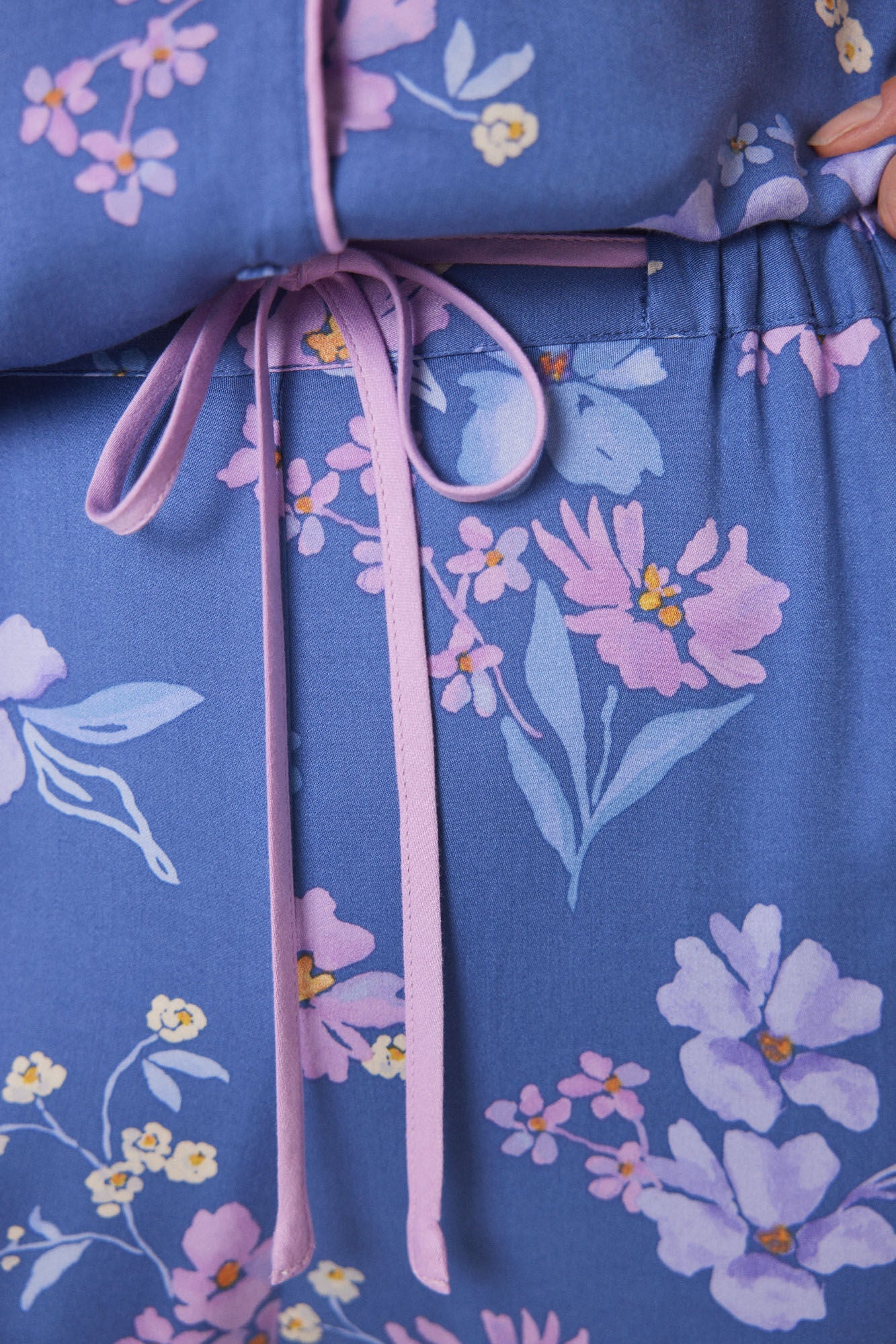 Blue floral soft touch shirt pajamas - Image 4