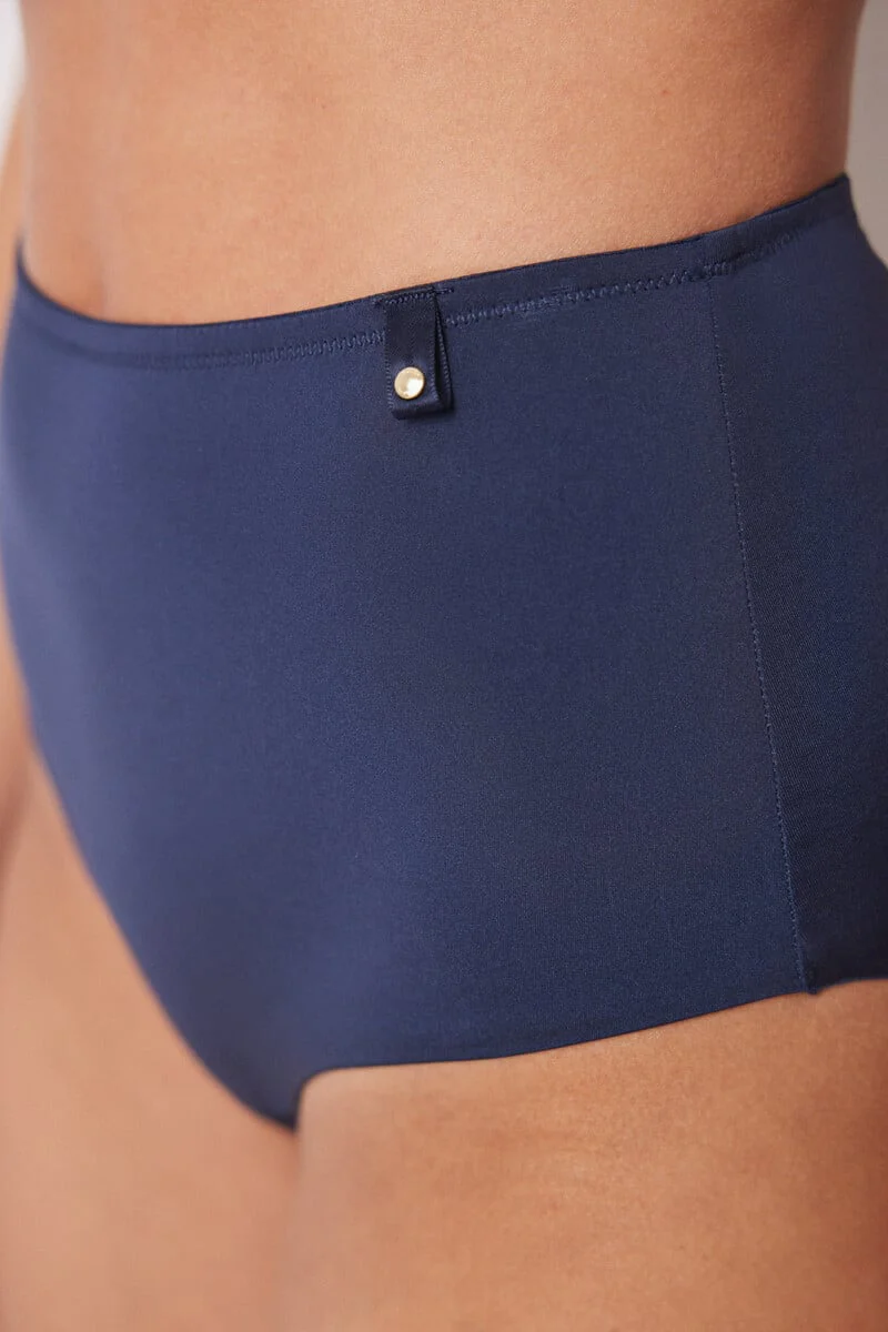 Classic dark blue microfibre high briefs - Image 5