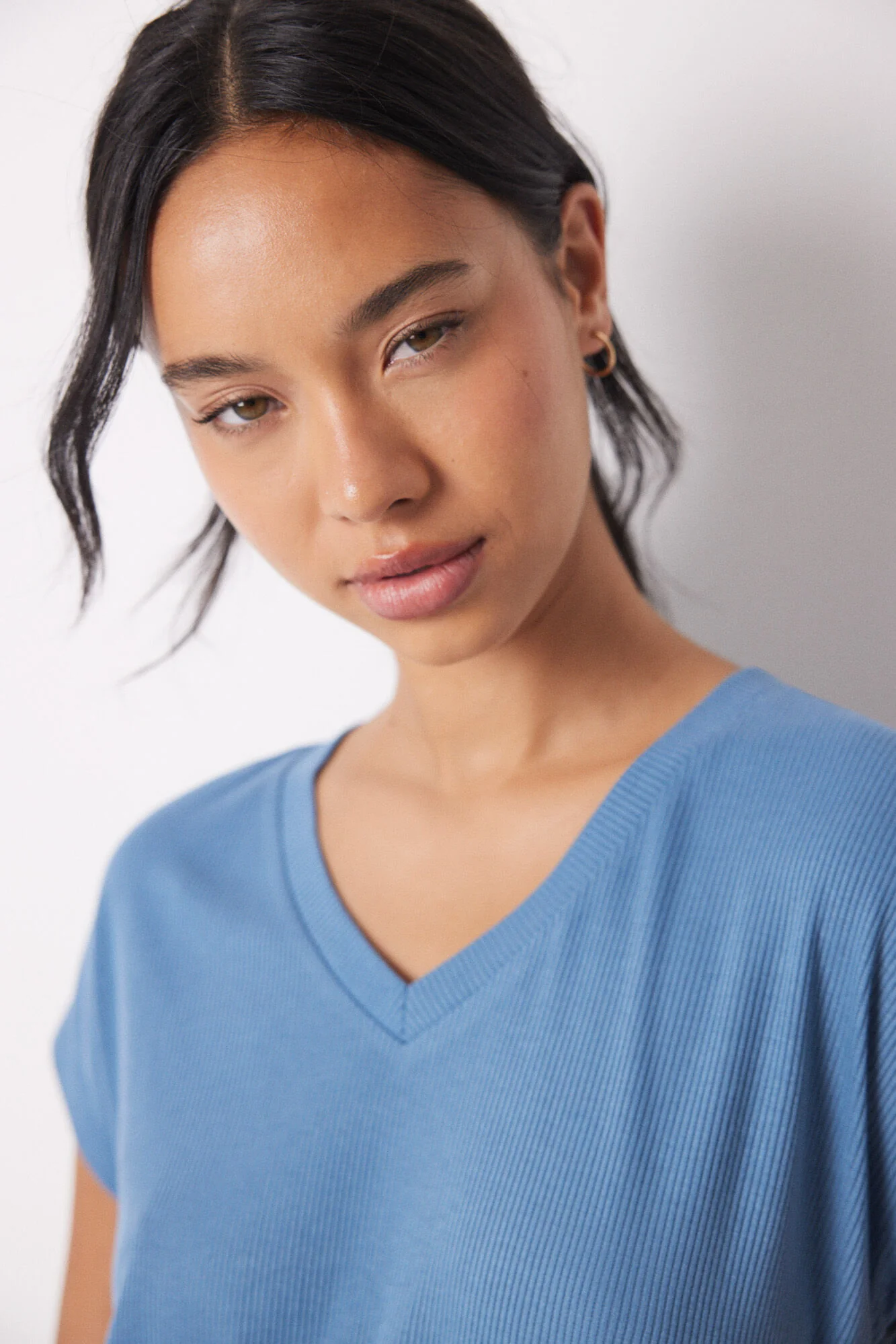 Blue ribbed short sleeve set - Image 3