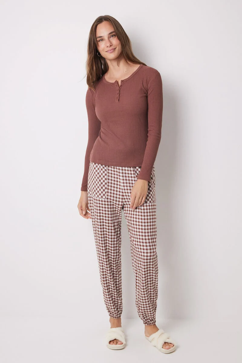 Medium Brown ribbed long sleeve t-shirt - Image 4