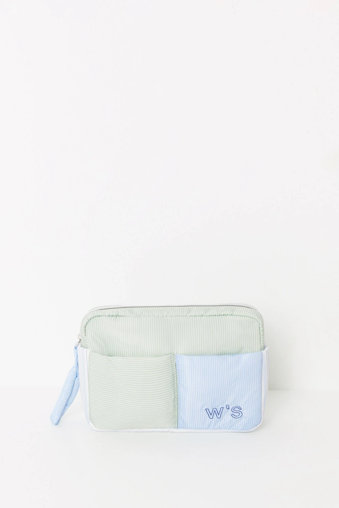 Medium nylon toiletry bag with striped print - Image 5