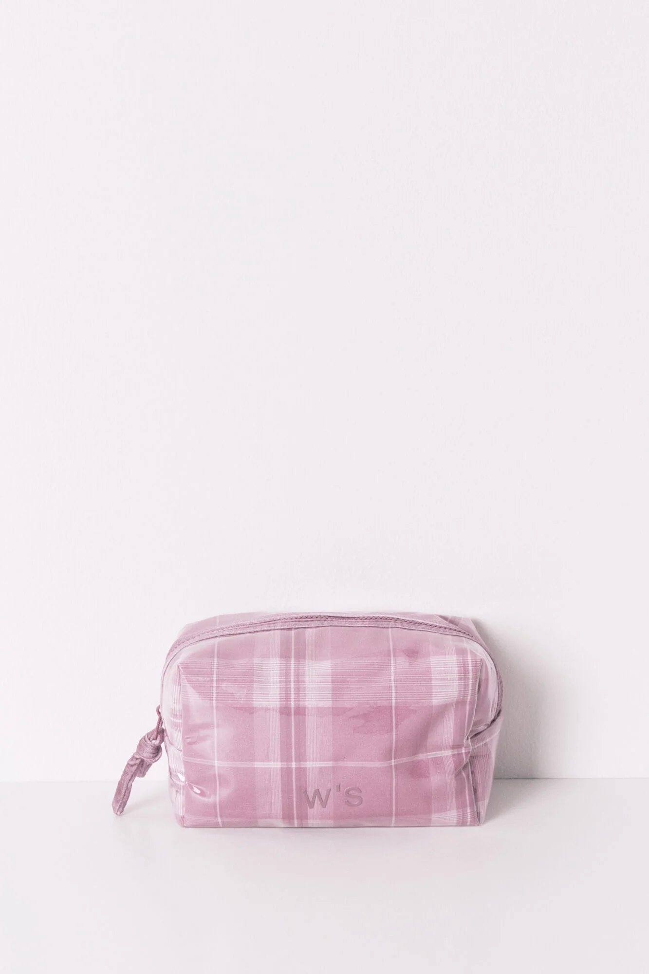 Medium pink checkered print vanity case - Image 3