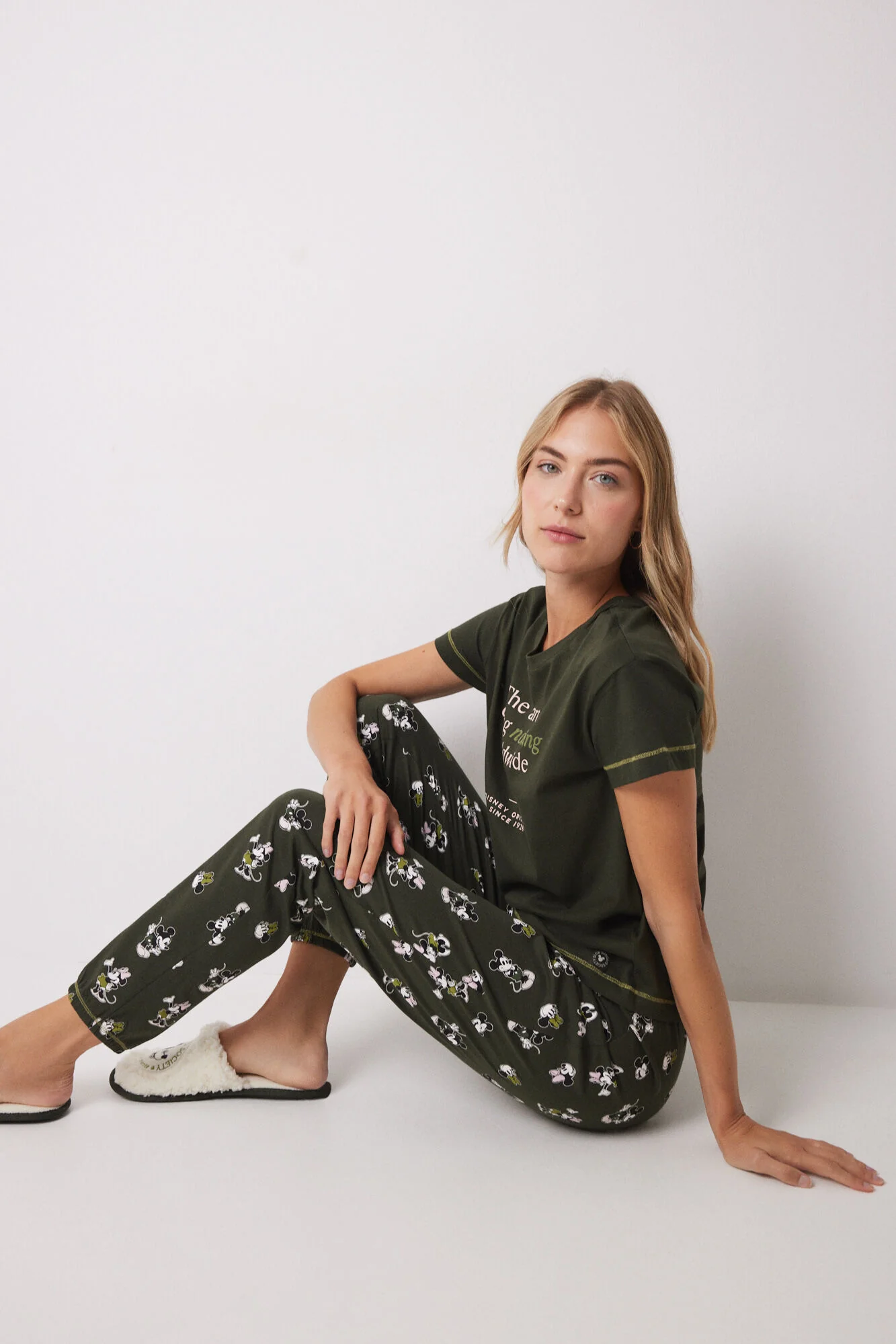 Mickey & Minnie long cotton pajamas short sleeve - Image 6
