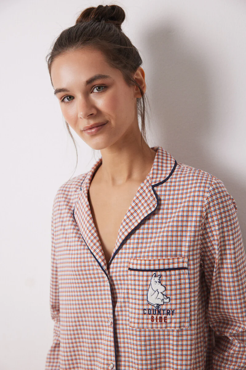 Moomin 100% cotton checked shirt pyjamas - Image 5