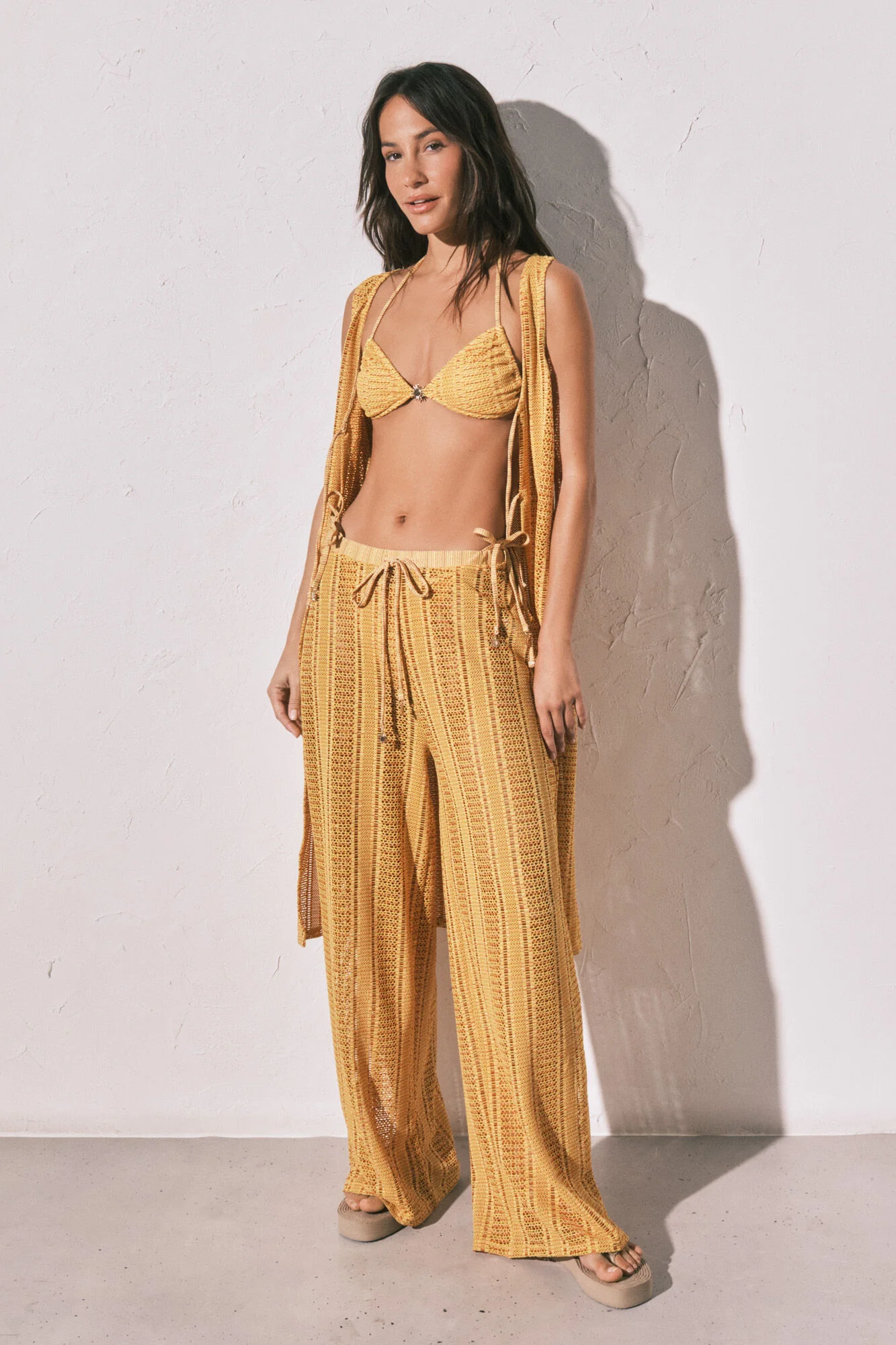 Multicoloured crochet long trousers - Image 6