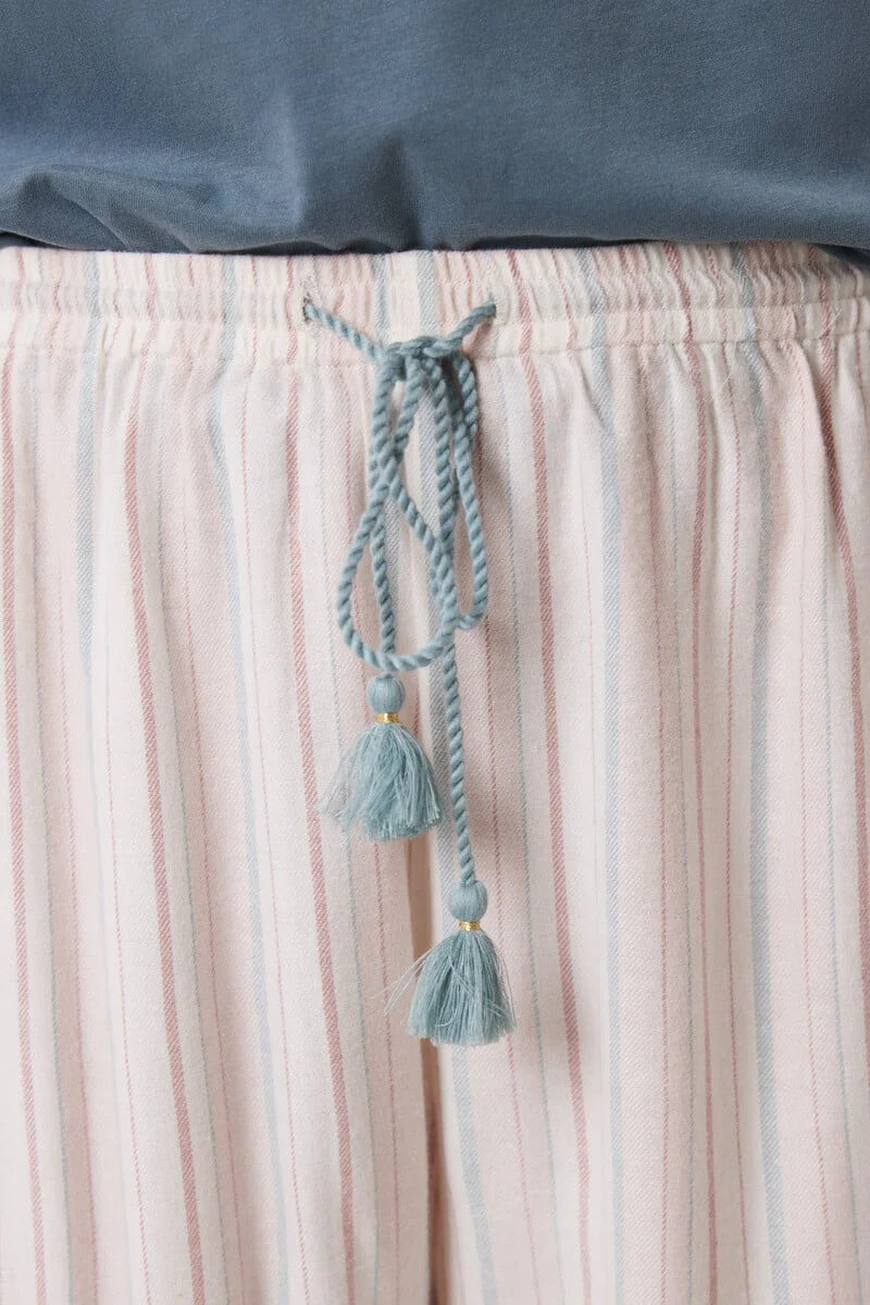Long flannel trousers with multicoloured striped - Image 3