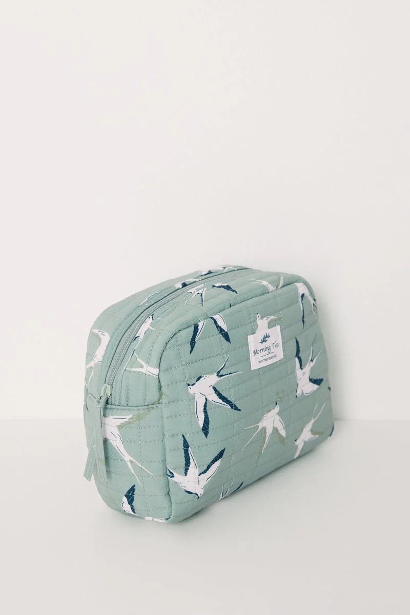 Large bird print toiletry bag - Image 2