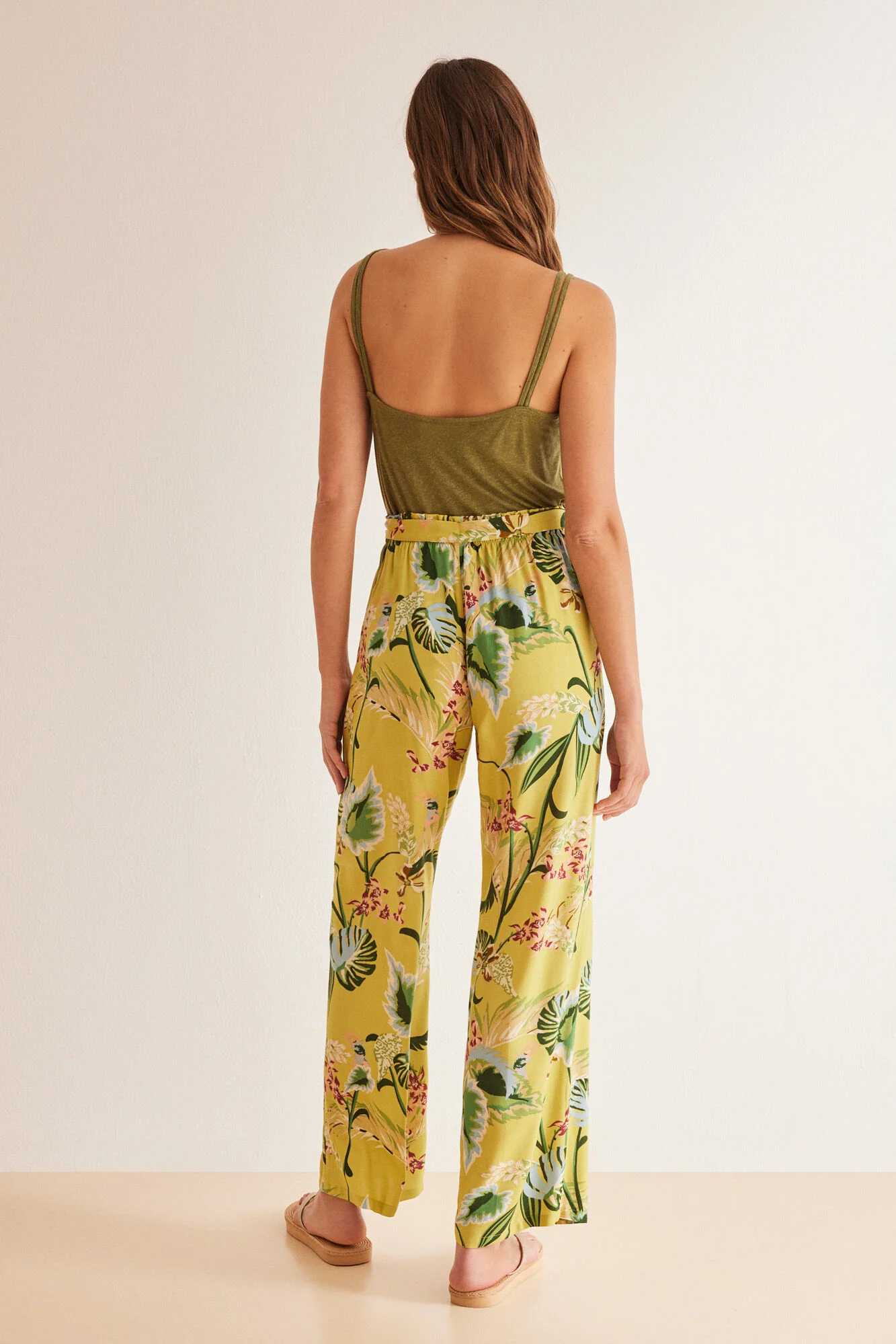 Long floaty floral trousers - Image 2
