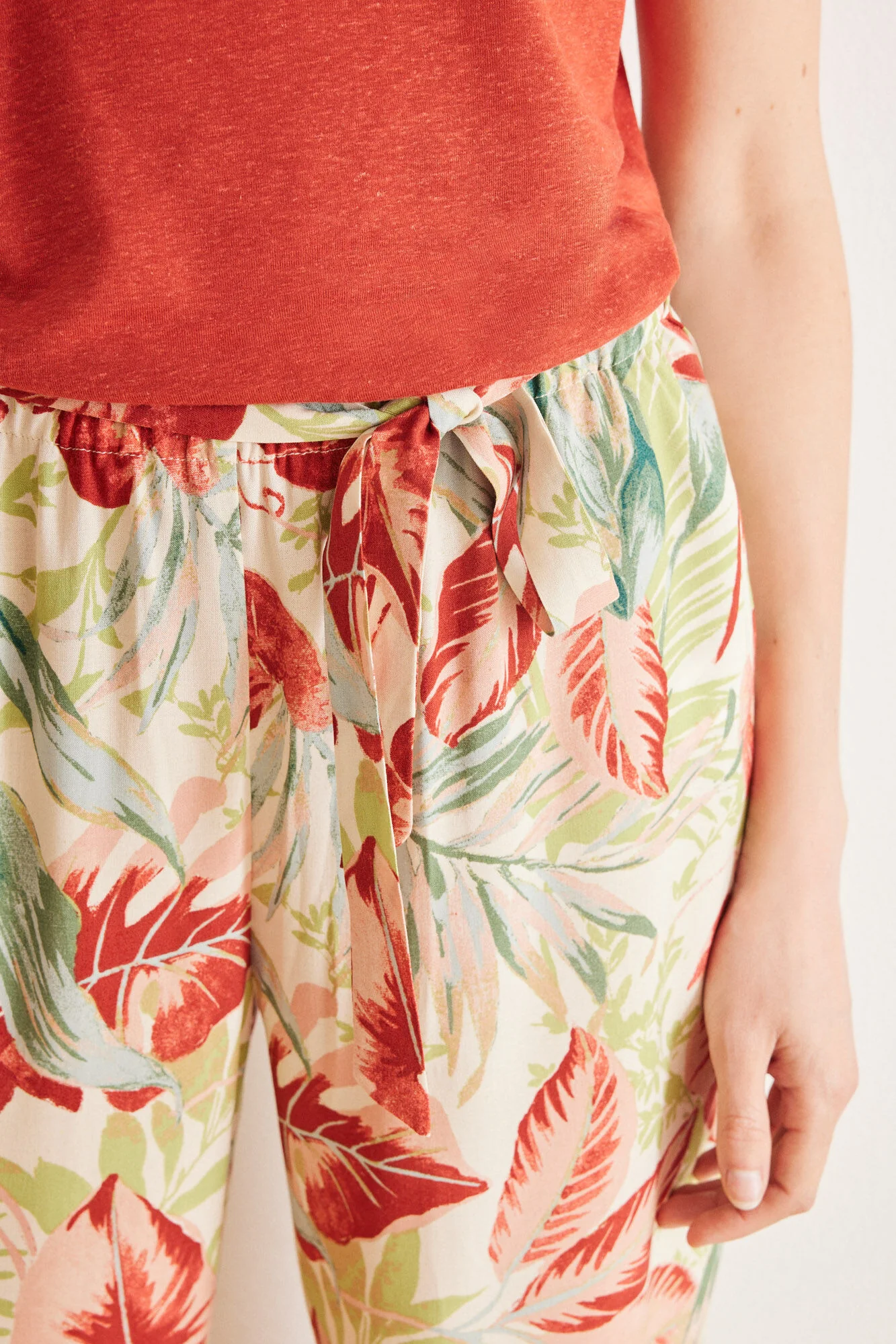 Long tropical fluid trousers - Image 2