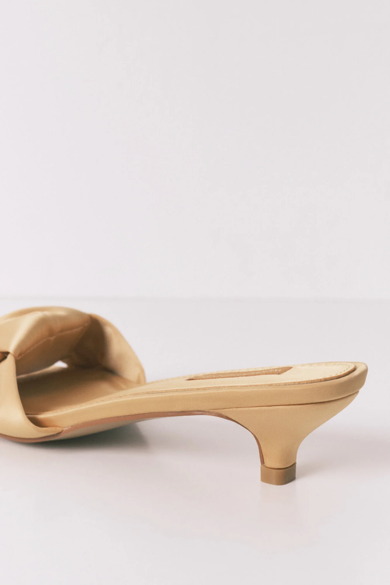 Mustard satin kitten heel sandals - Image 7