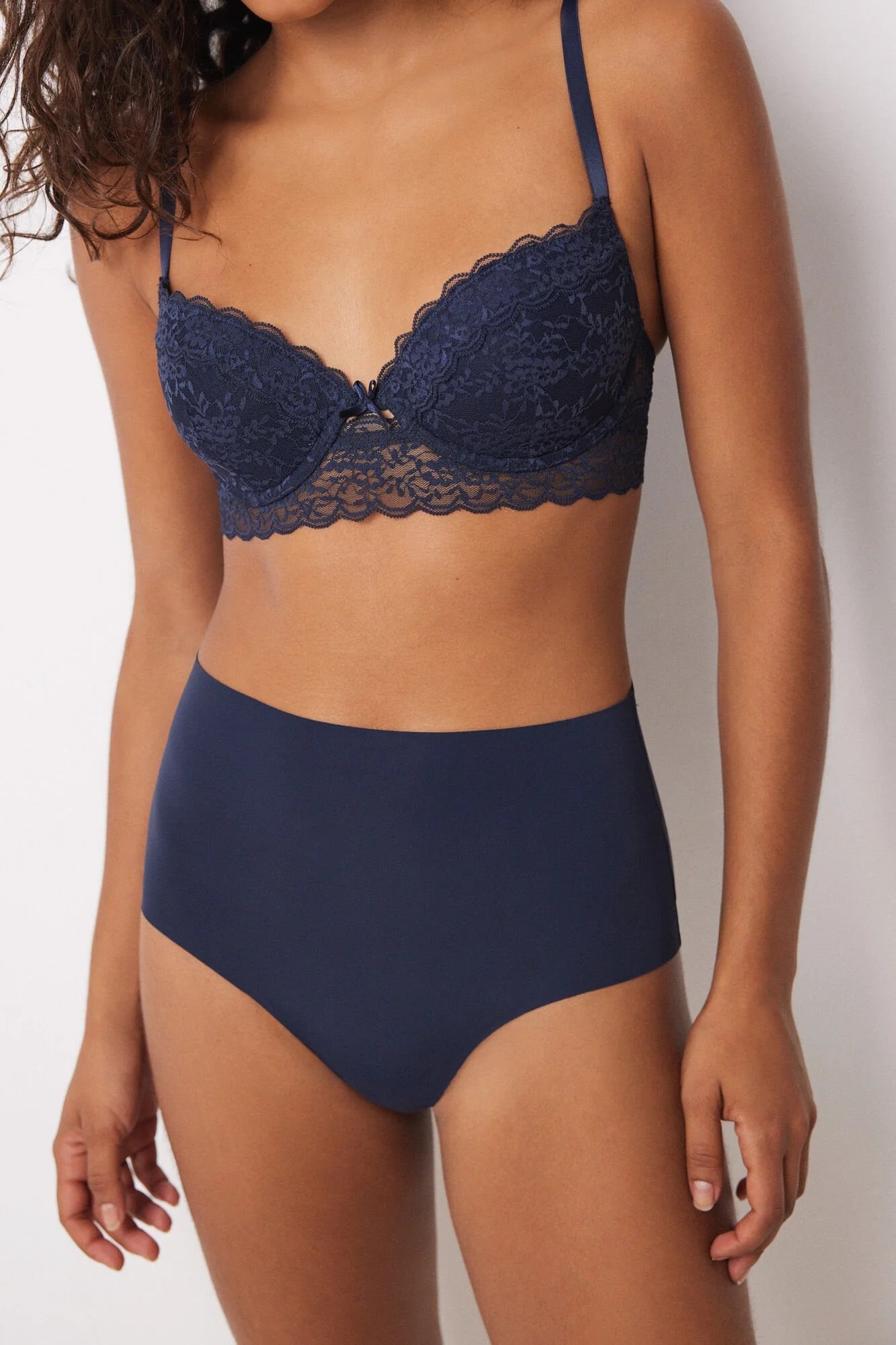 Navy blue microfibre high waist panty - Image 3