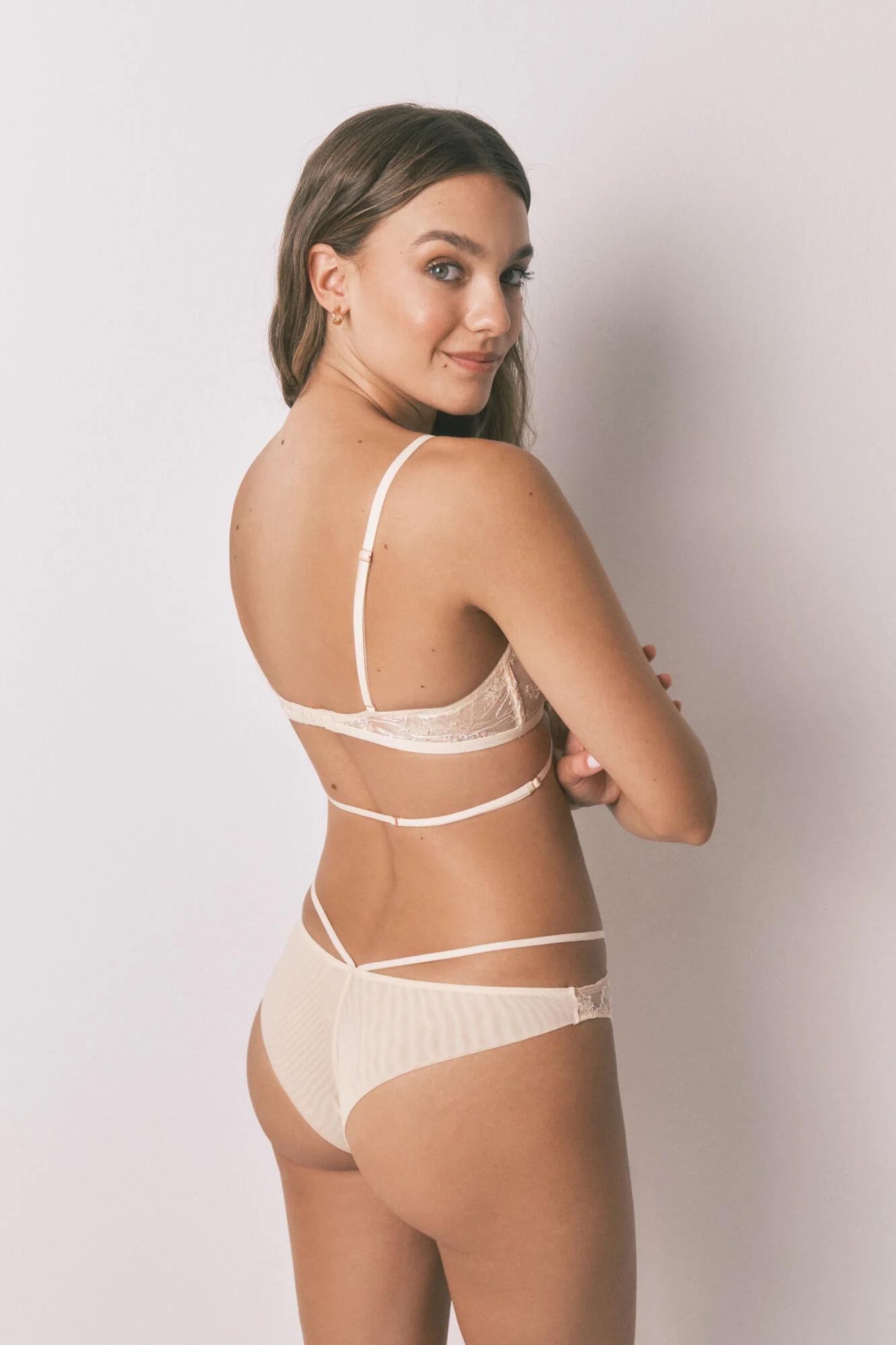 Nude lurex lace Brazilian panty - Image 2