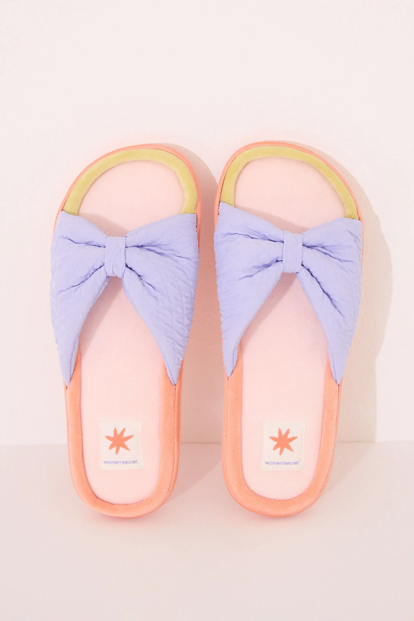 Open-toed slippers with velour bow or tie - Image 2