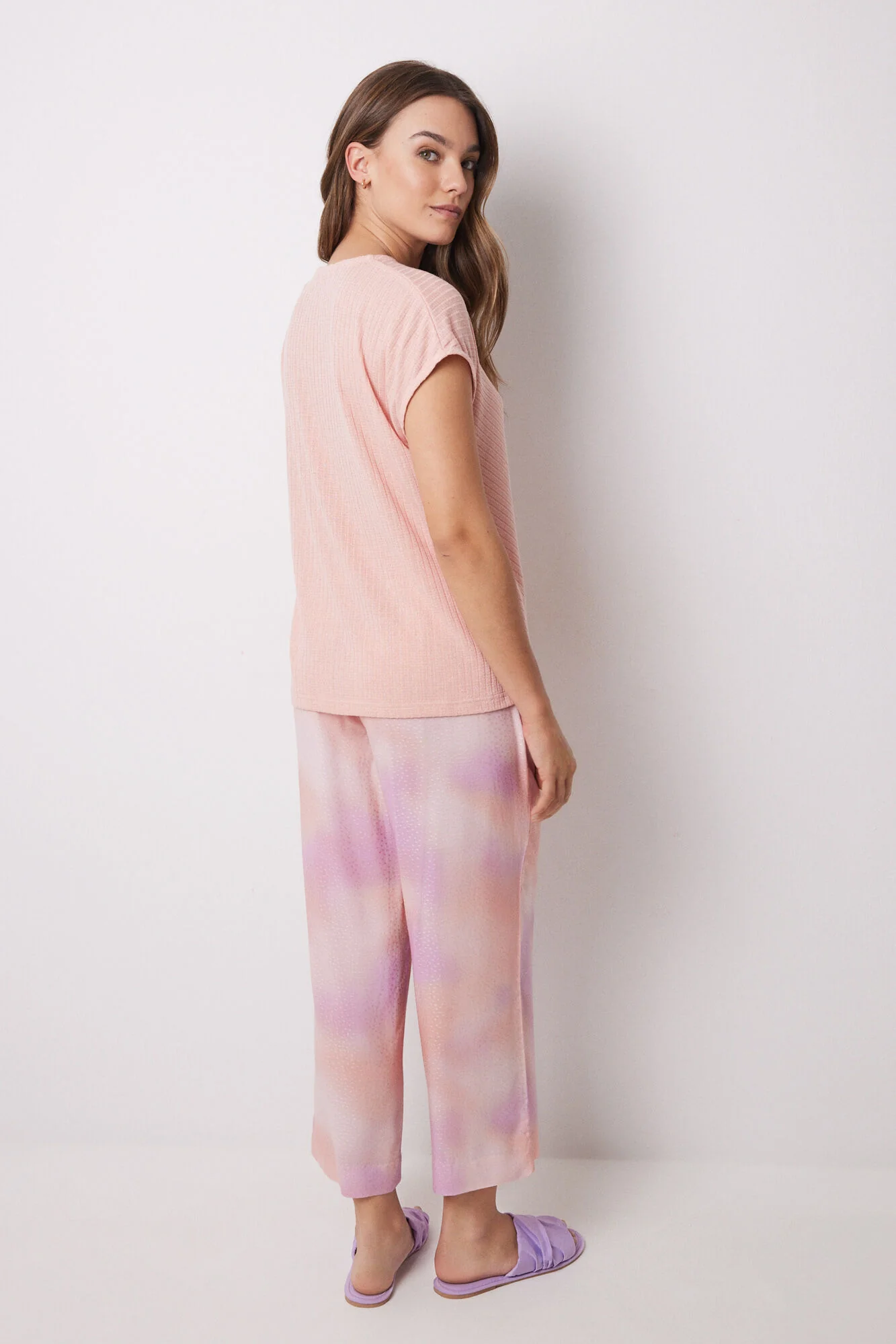 Orange Tie-Dye print Capri Pajamas - Image 2