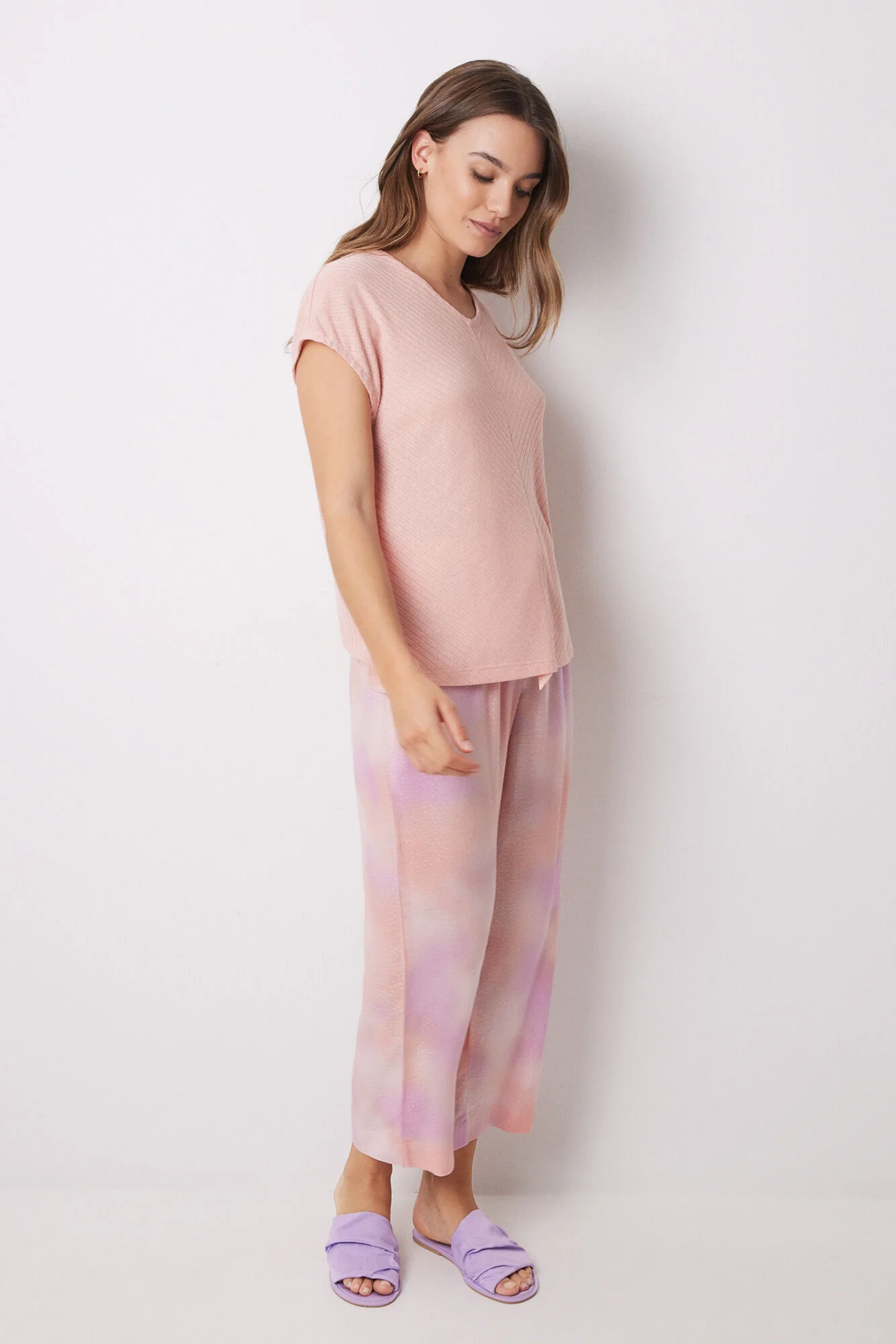 Orange Tie-Dye print Capri Pajamas - Image 5