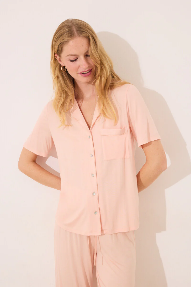 Orange viscose classic pyjamas - Image 3