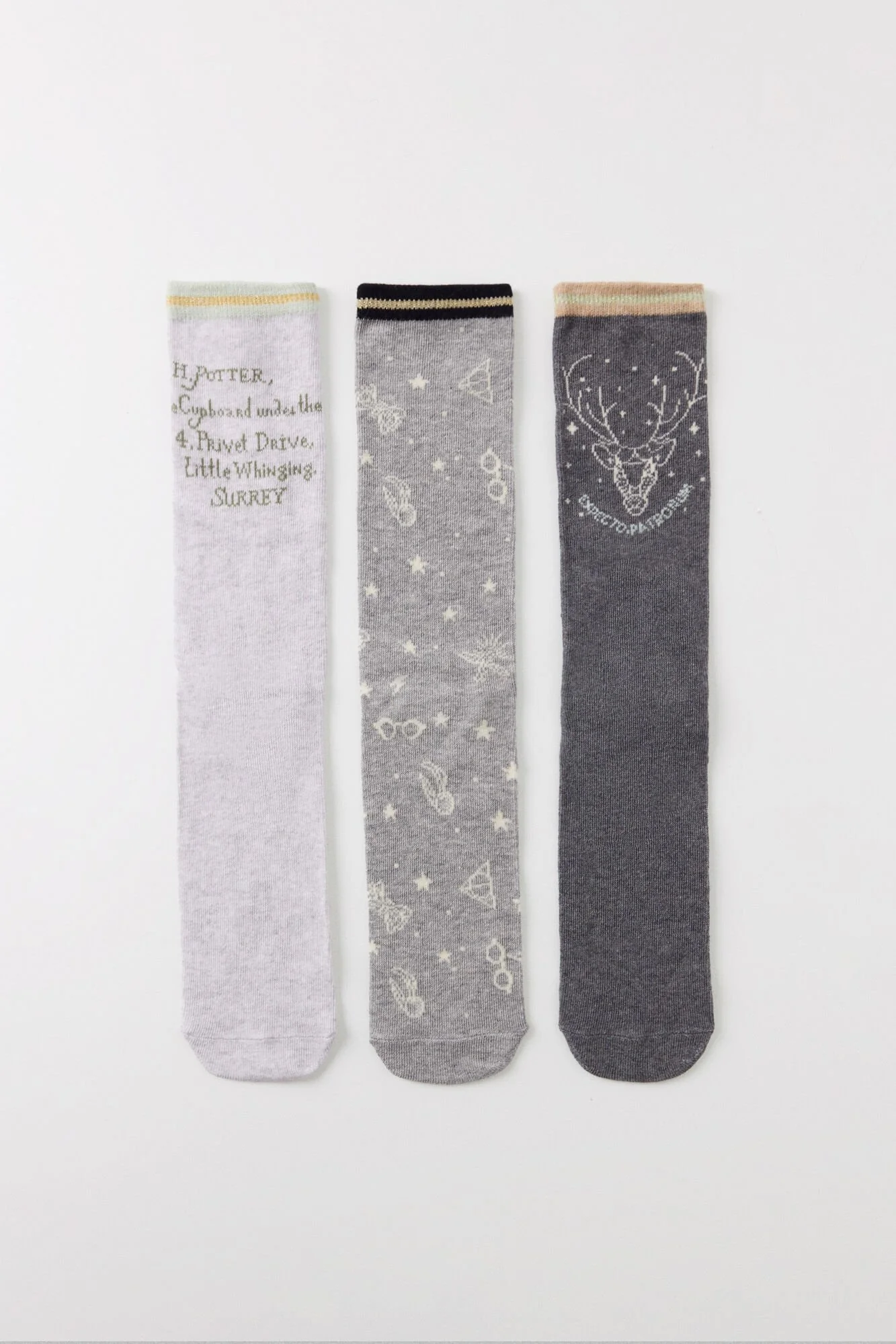 Pack of 3 Harry Potter lurex high socks - Image 2