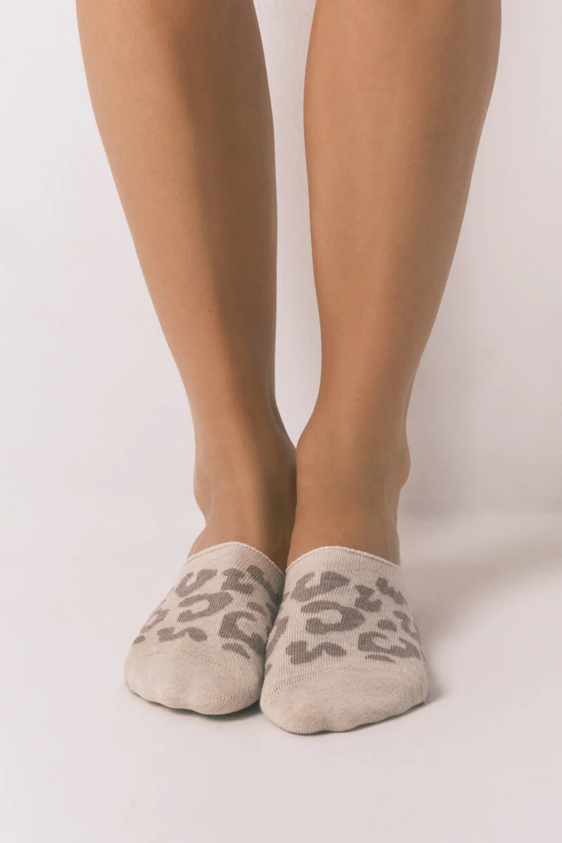 Pack of 3 leopard slip-on socks - Image 2