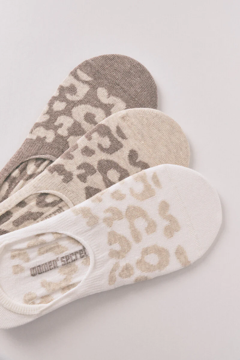 Pack of 3 leopard slip-on socks - Image 3