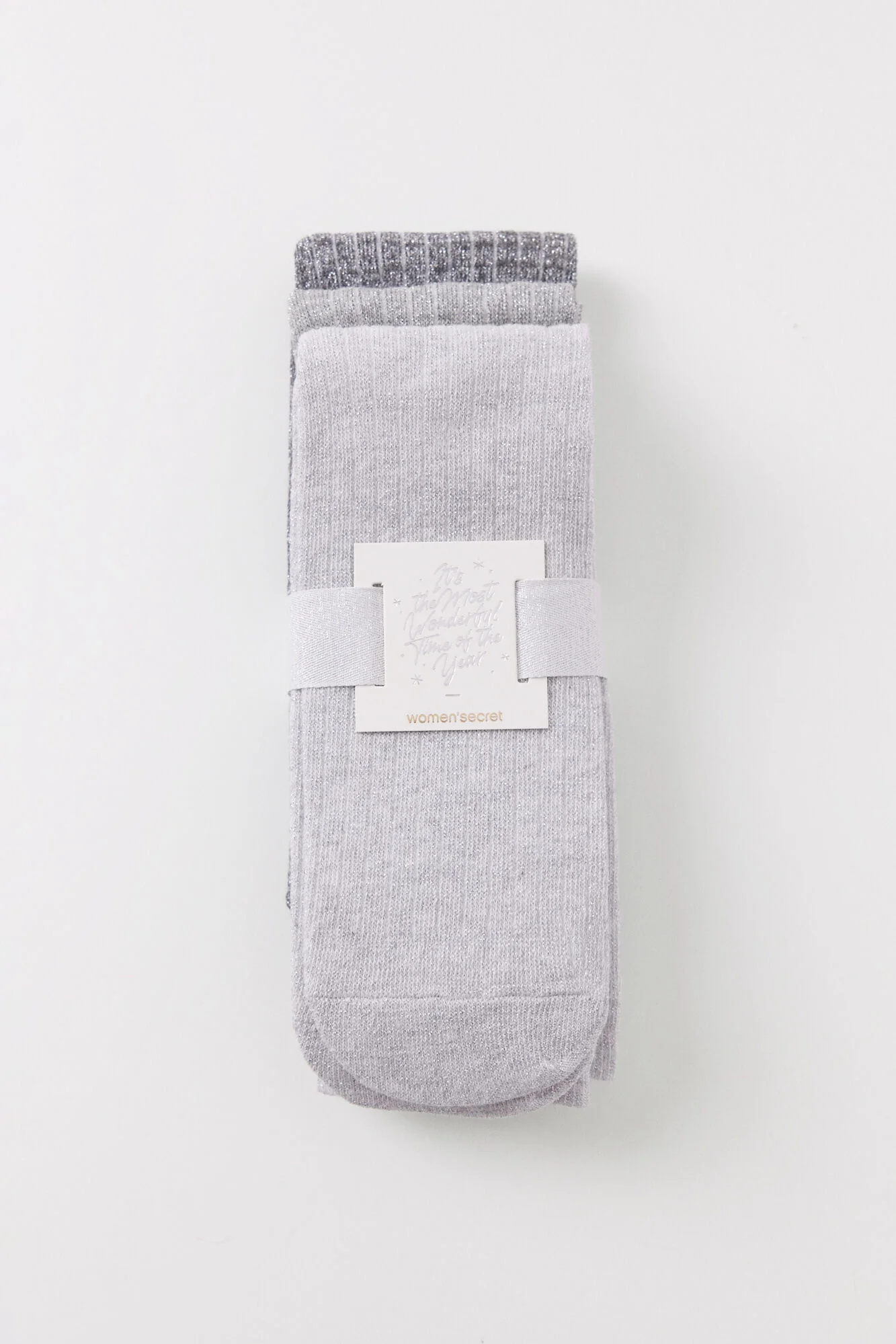 Pack of 3 lurex ribbed high socks - Image 3